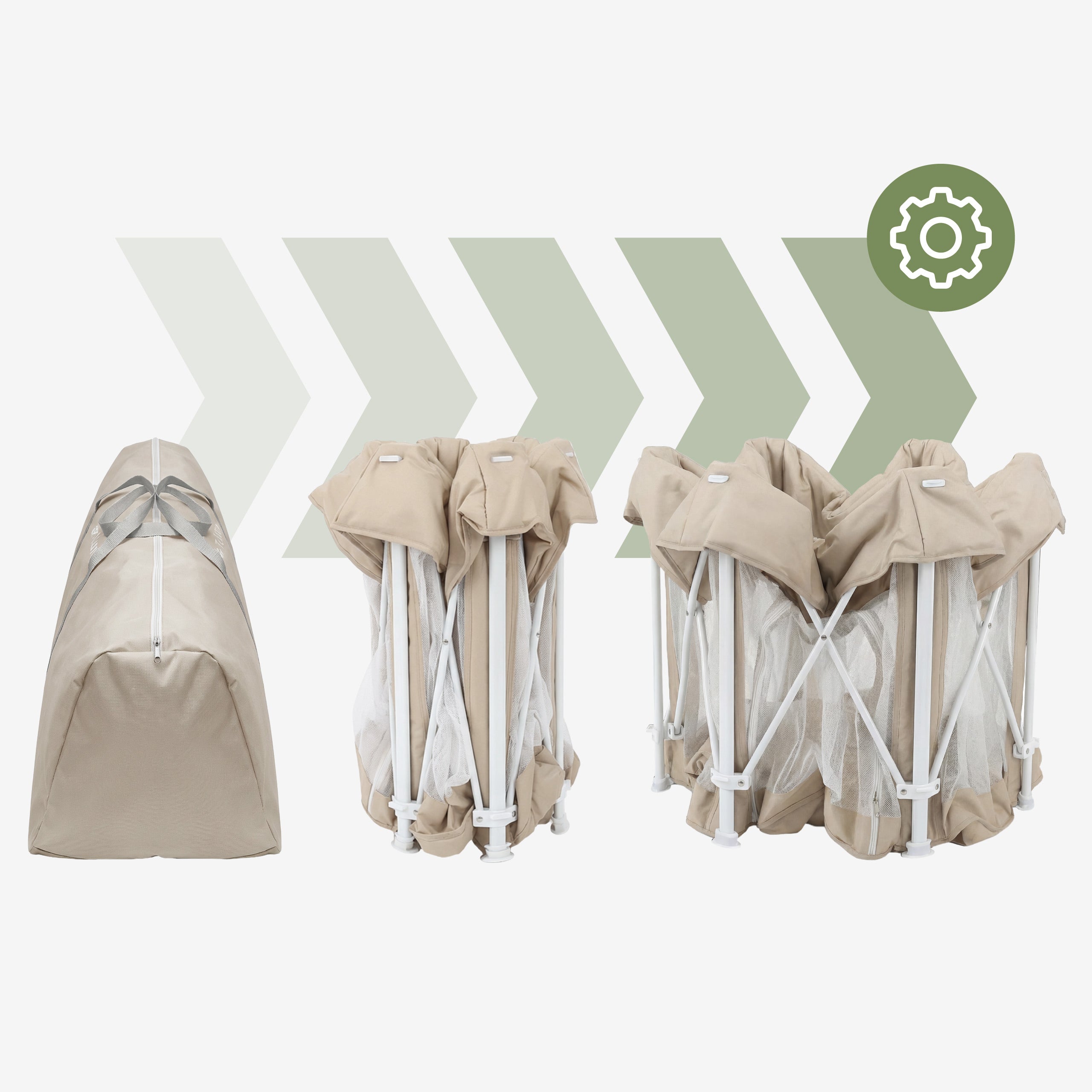 Kojec dla dziecka składany Tulano Cozy 30 Beige