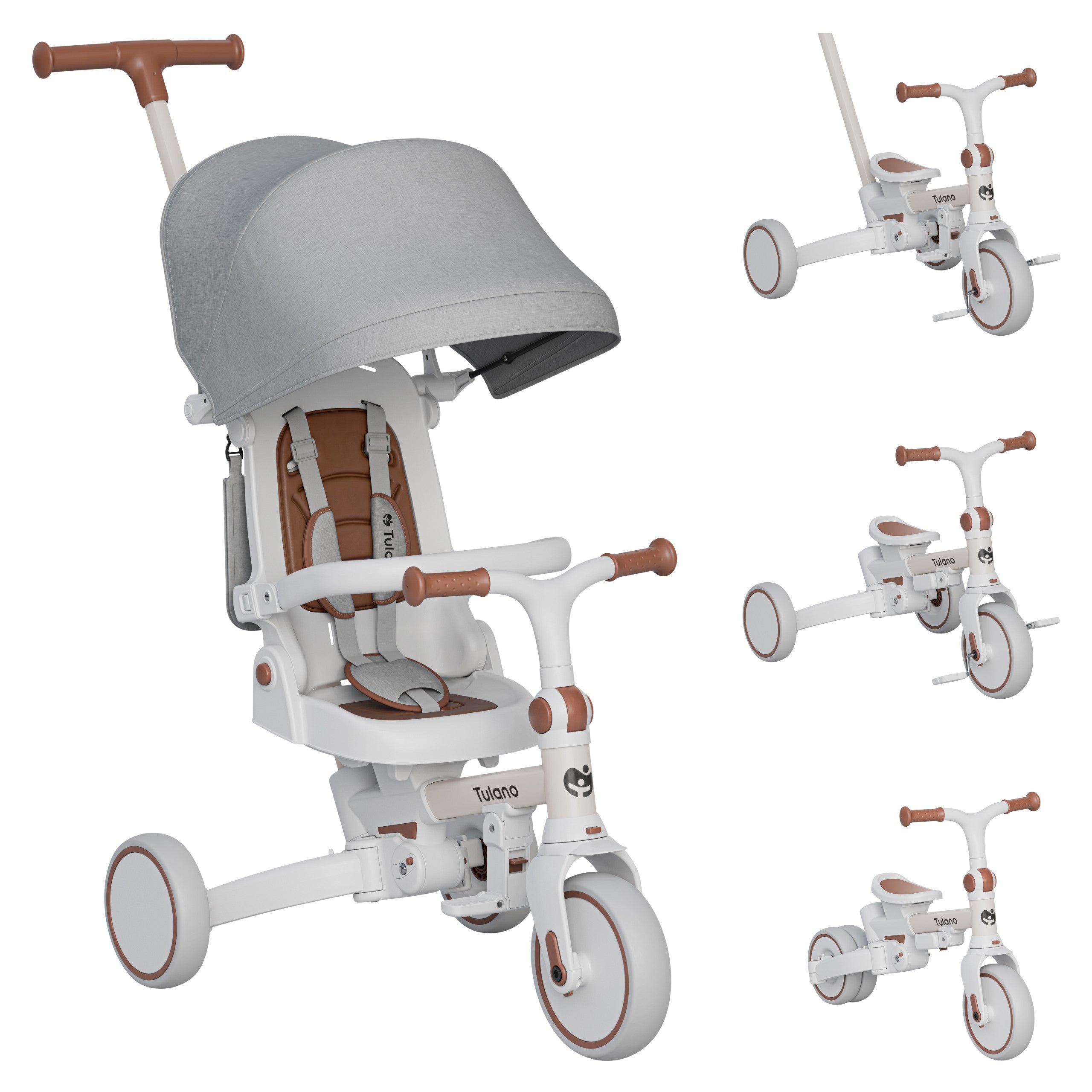 Rowerek trójkołowy Tulano 4w1 Noah 35 Grey