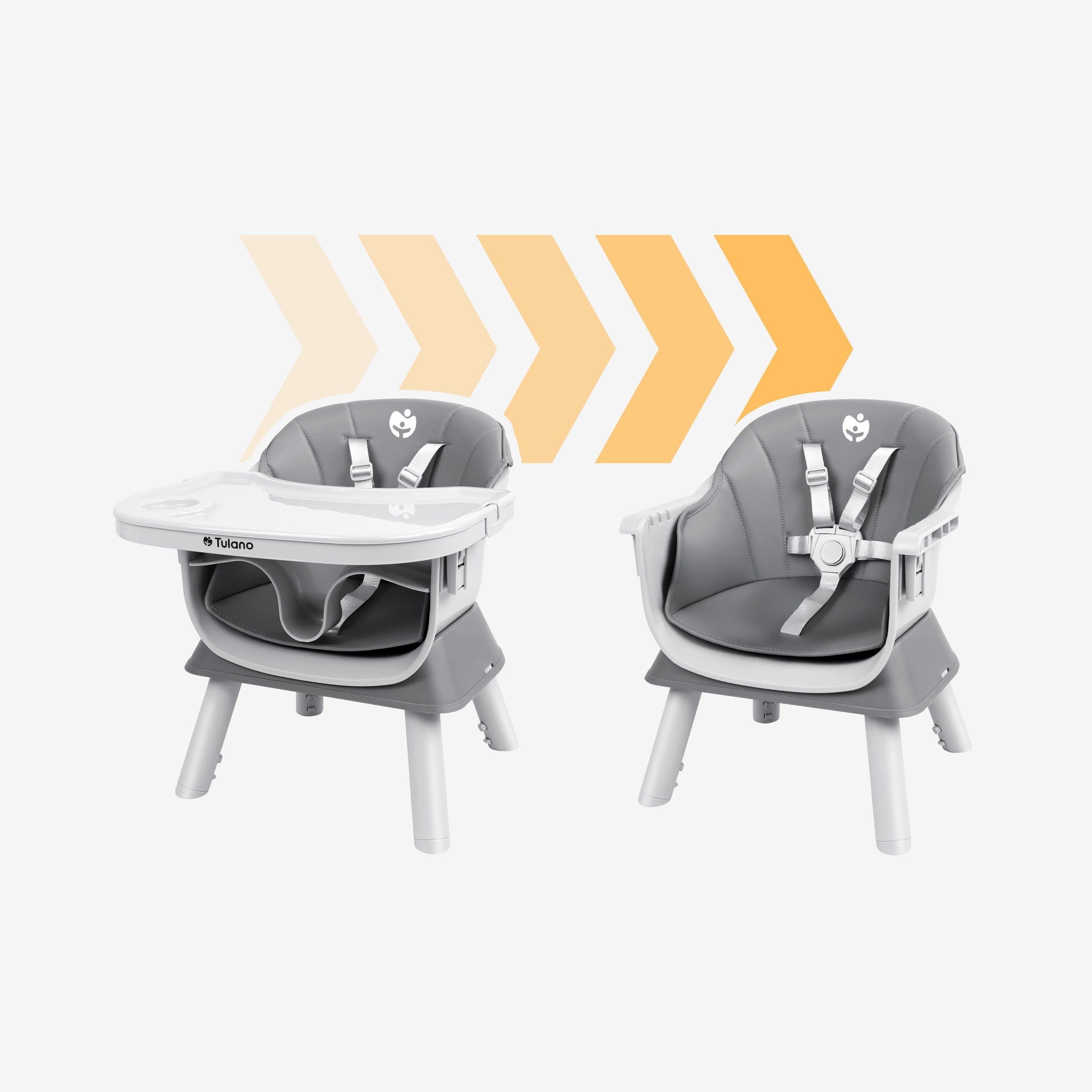 OUTLET Krzesełko do karmienia plastikowe 9w1 Tulano Morsel 50 Grey