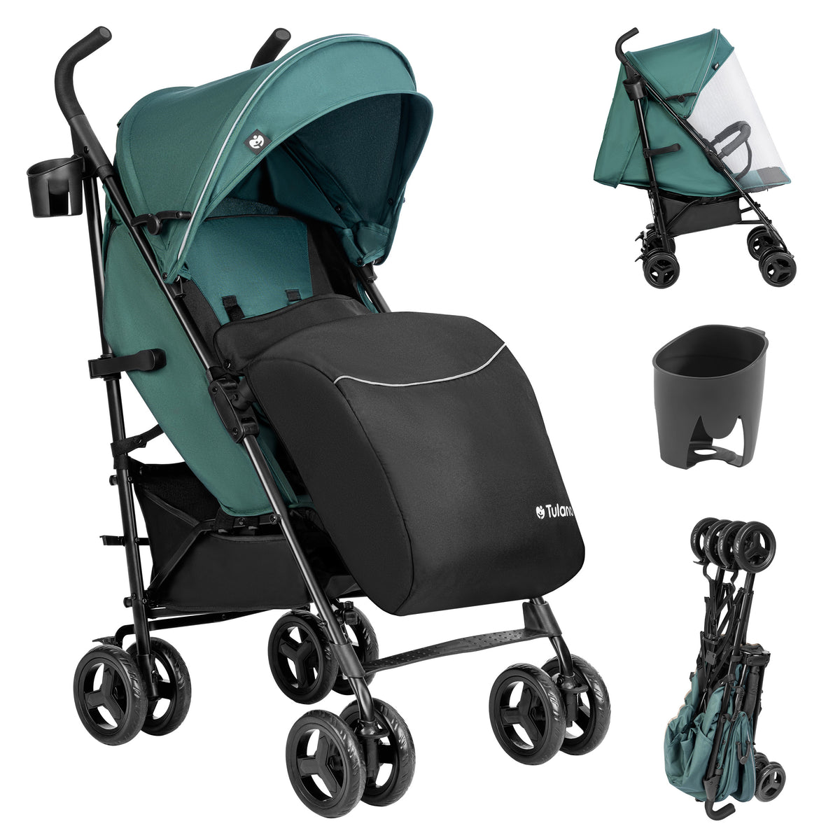 Wózek spacerowy Tulano Davos 35 Green-Black