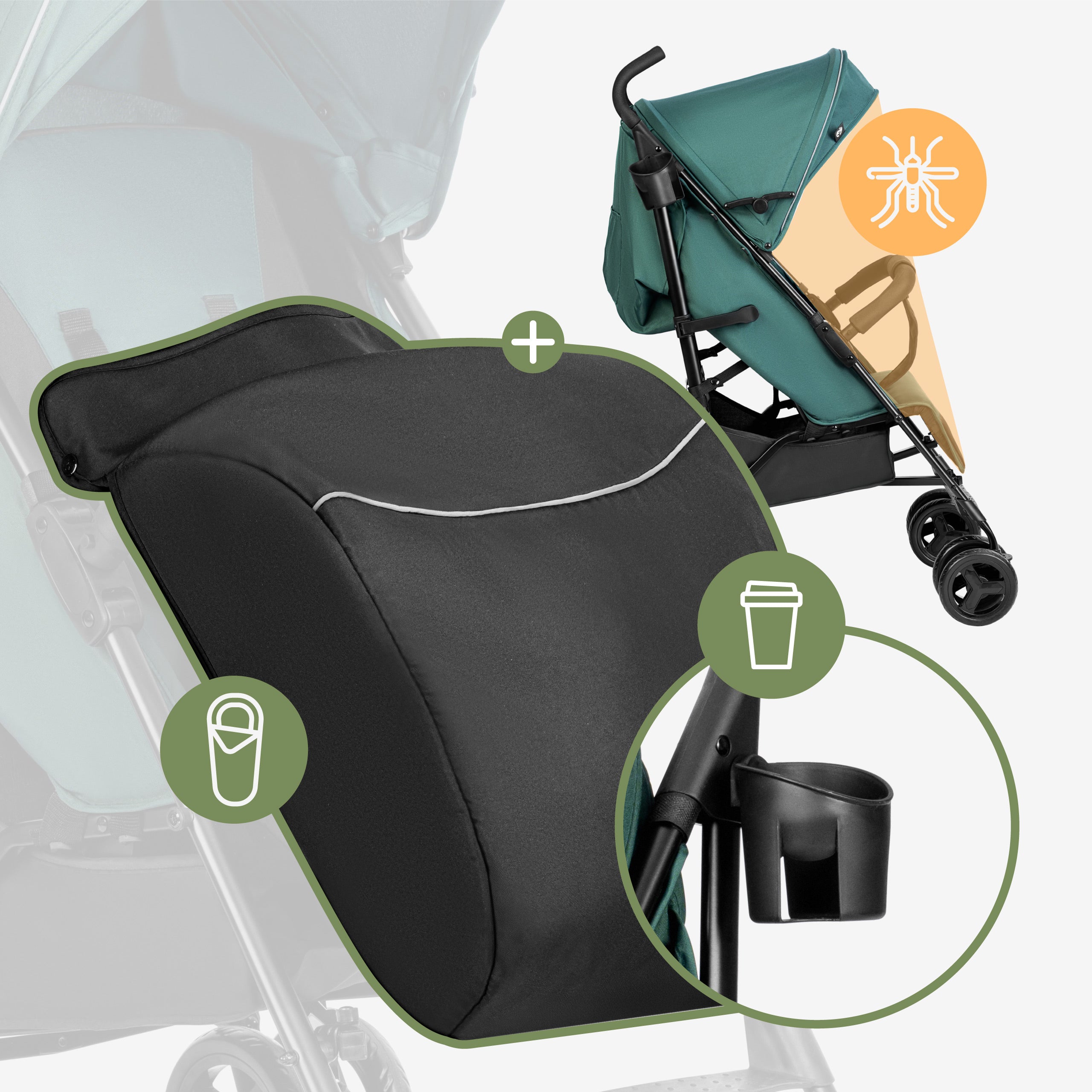 Wózek spacerowy Tulano Davos 35 Green-Black