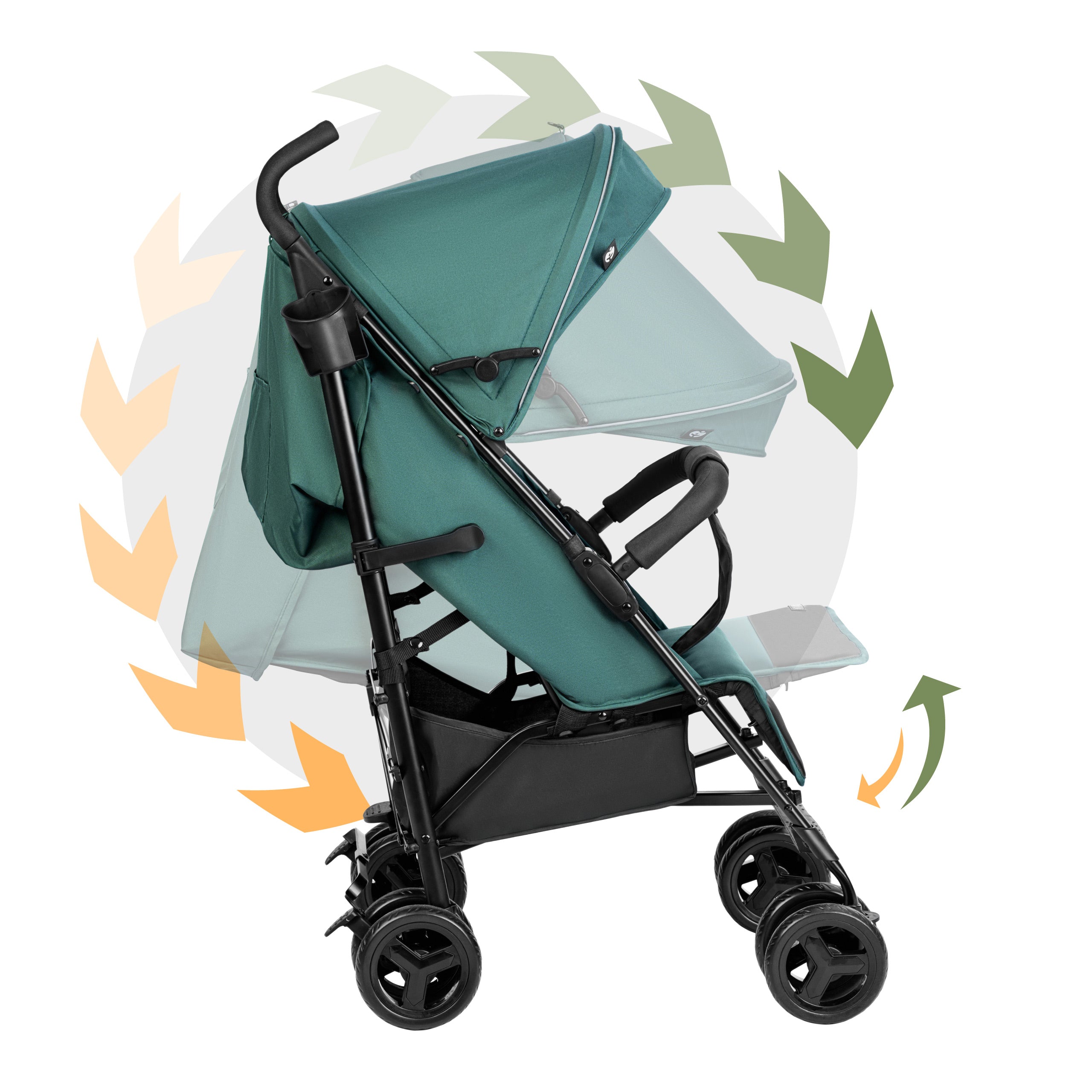 Wózek spacerowy Tulano Davos 35 Green-Black
