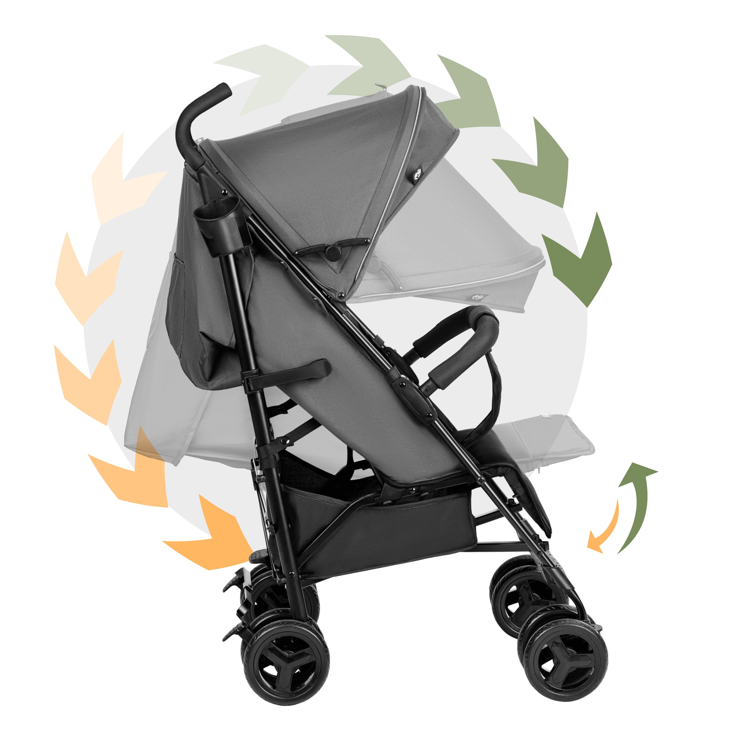 Wózek spacerowy Tulano Davos 35 Grey-Black