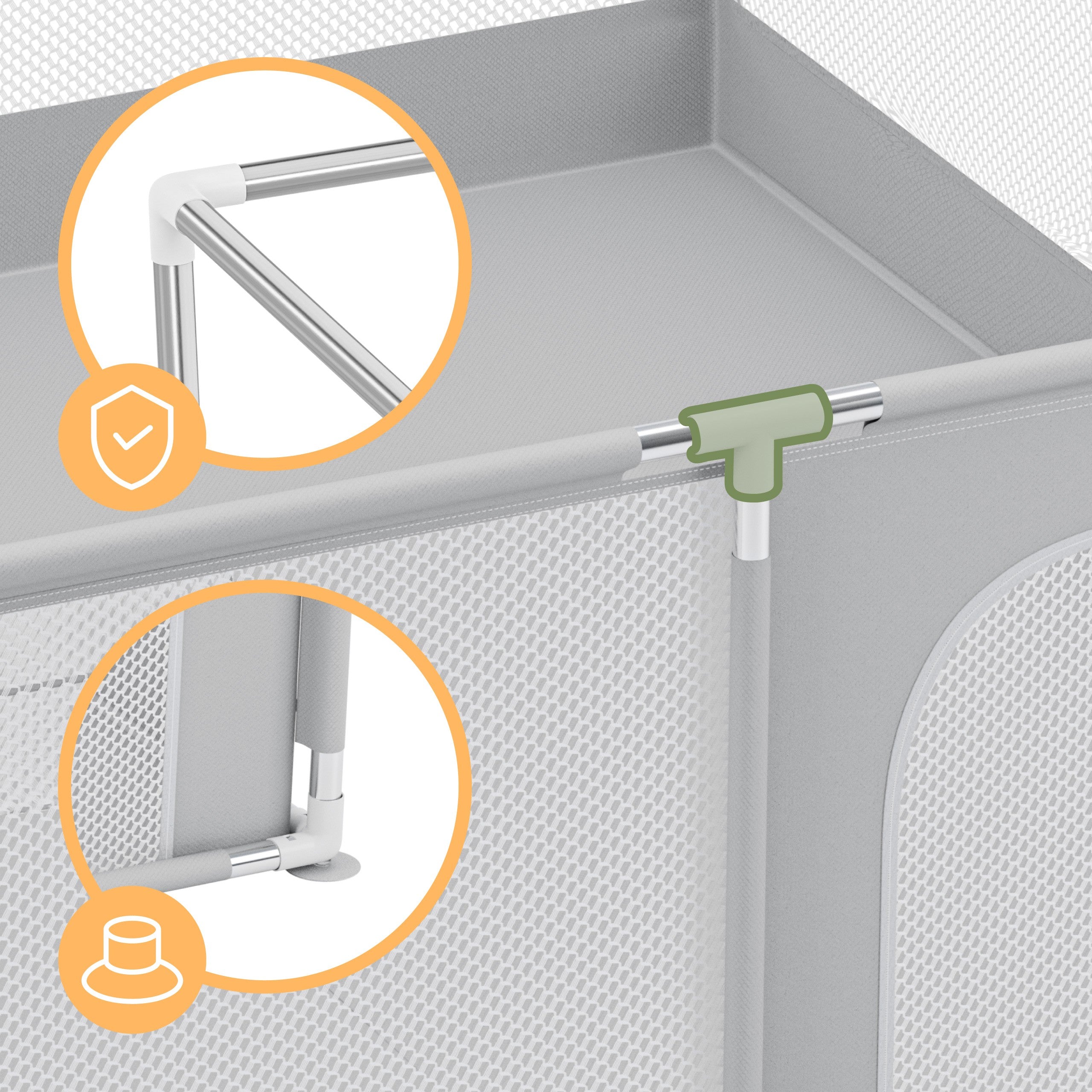 Kojec dziecięcy Tulano Cozy 28 Grey - 200 cm