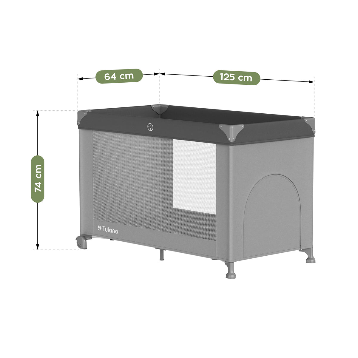 OUTLET Łóżeczko turystyczne 2w1 dwupoziomowe Tulano Dream 40 Grey