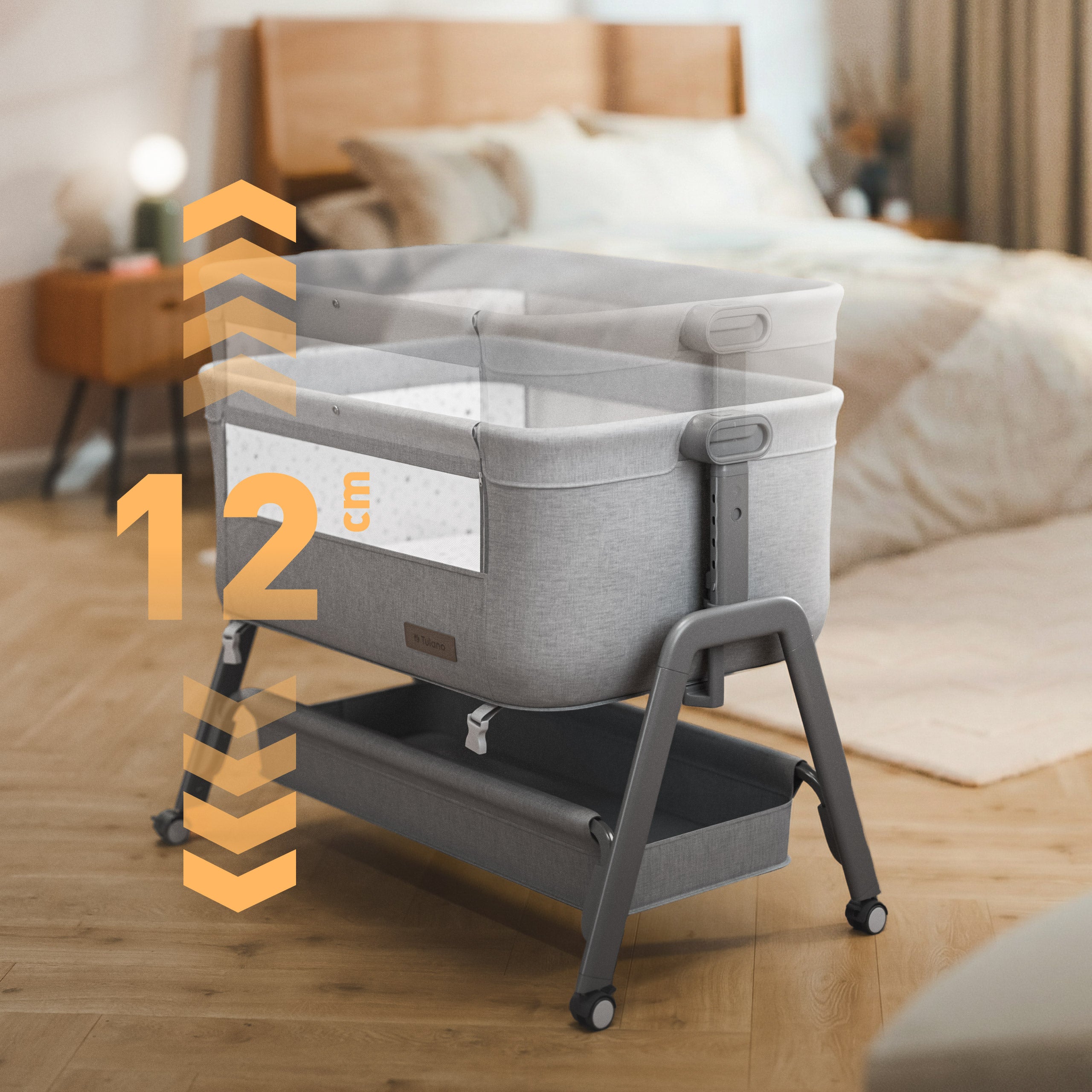 Łóżeczko dostawne 3w1 Tulano Dream 50 Light-Grey