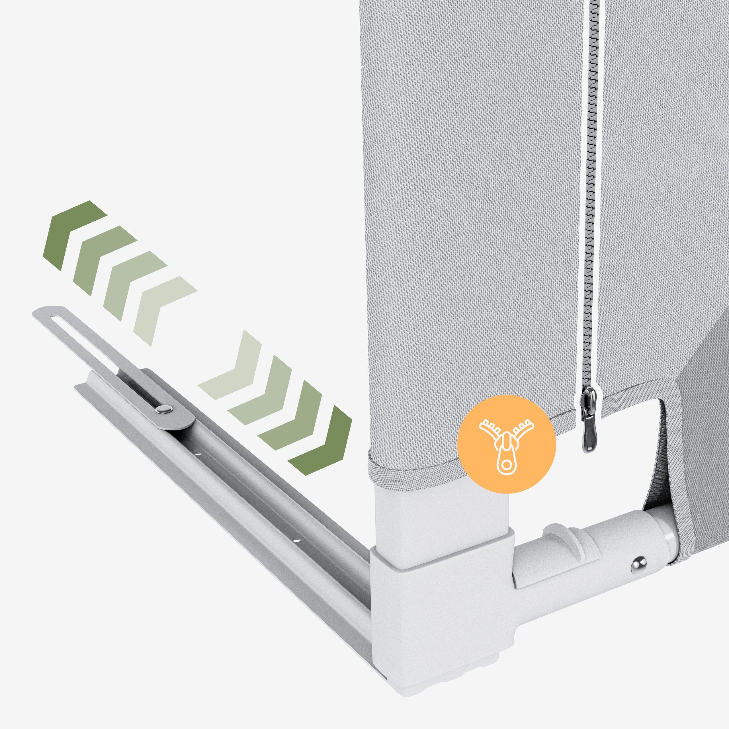 Barierka ochronna do łóżka 140 cm Tulano Cover 44 White-Grey