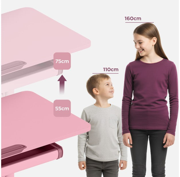 Ergonomiczne biurko dla dziecka Mark Adler Study 5.0 Pink 90 cm