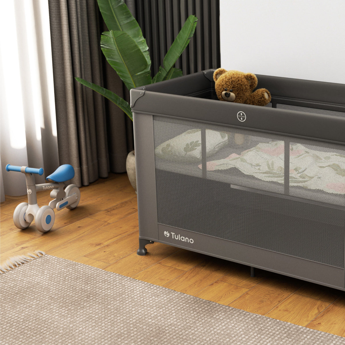 OUTLET Łóżeczko turystyczne 2w1 dwupoziomowe Tulano Dream 40 Grey