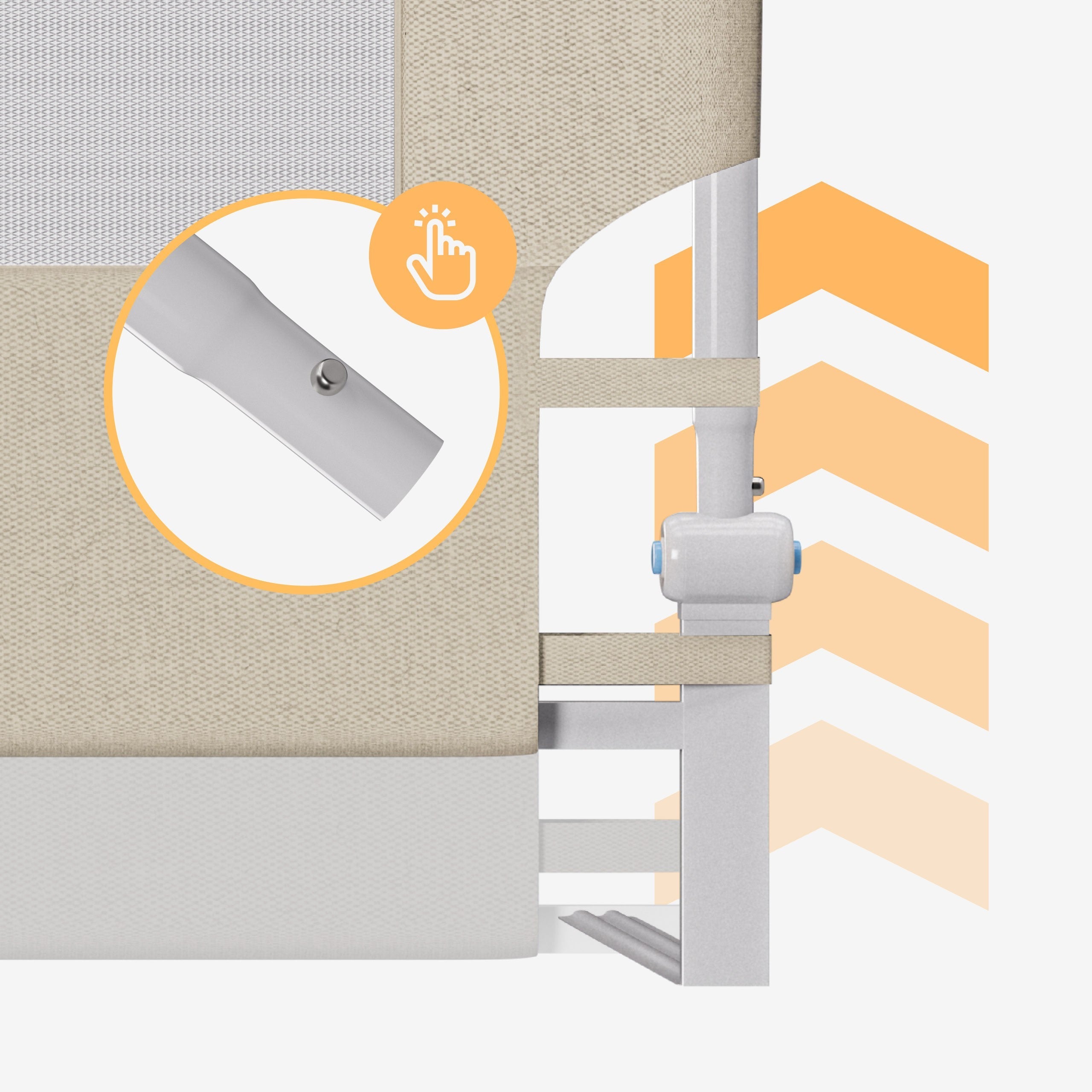 OUTLET Barierka ochronna do łóżko 200cm Tulano Cover 30 Beige