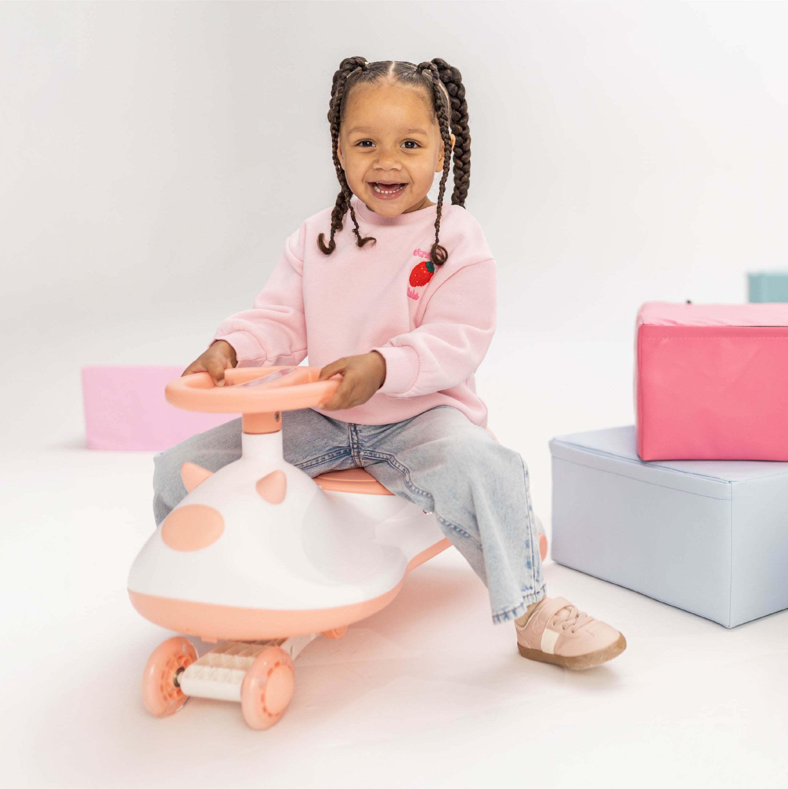 Jeździk dla dzieci grawitacyjny LED Tulano Focus 45 Pink