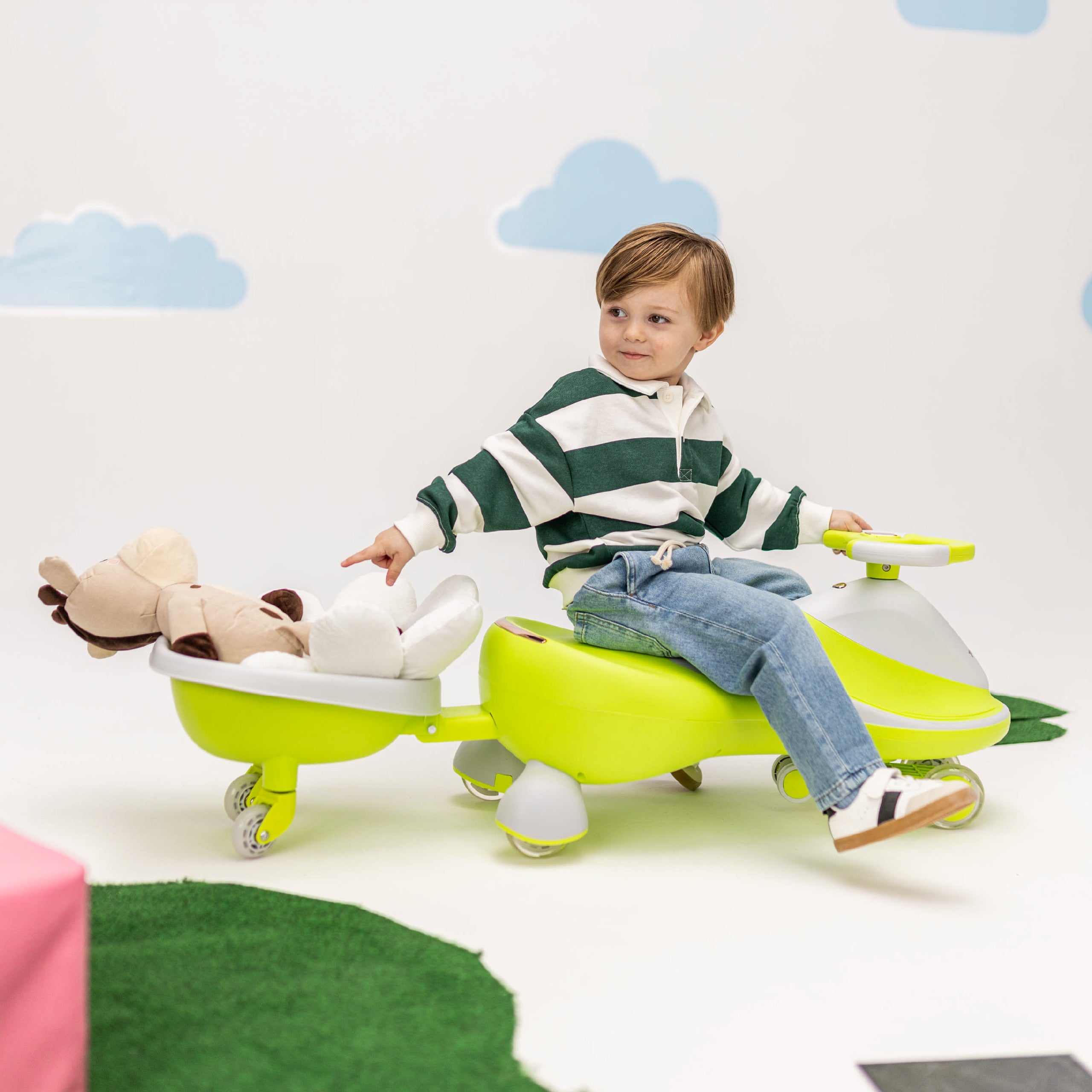 Jeździk dla dzieci grawitacyjny LED Tulano Focus 55 Green