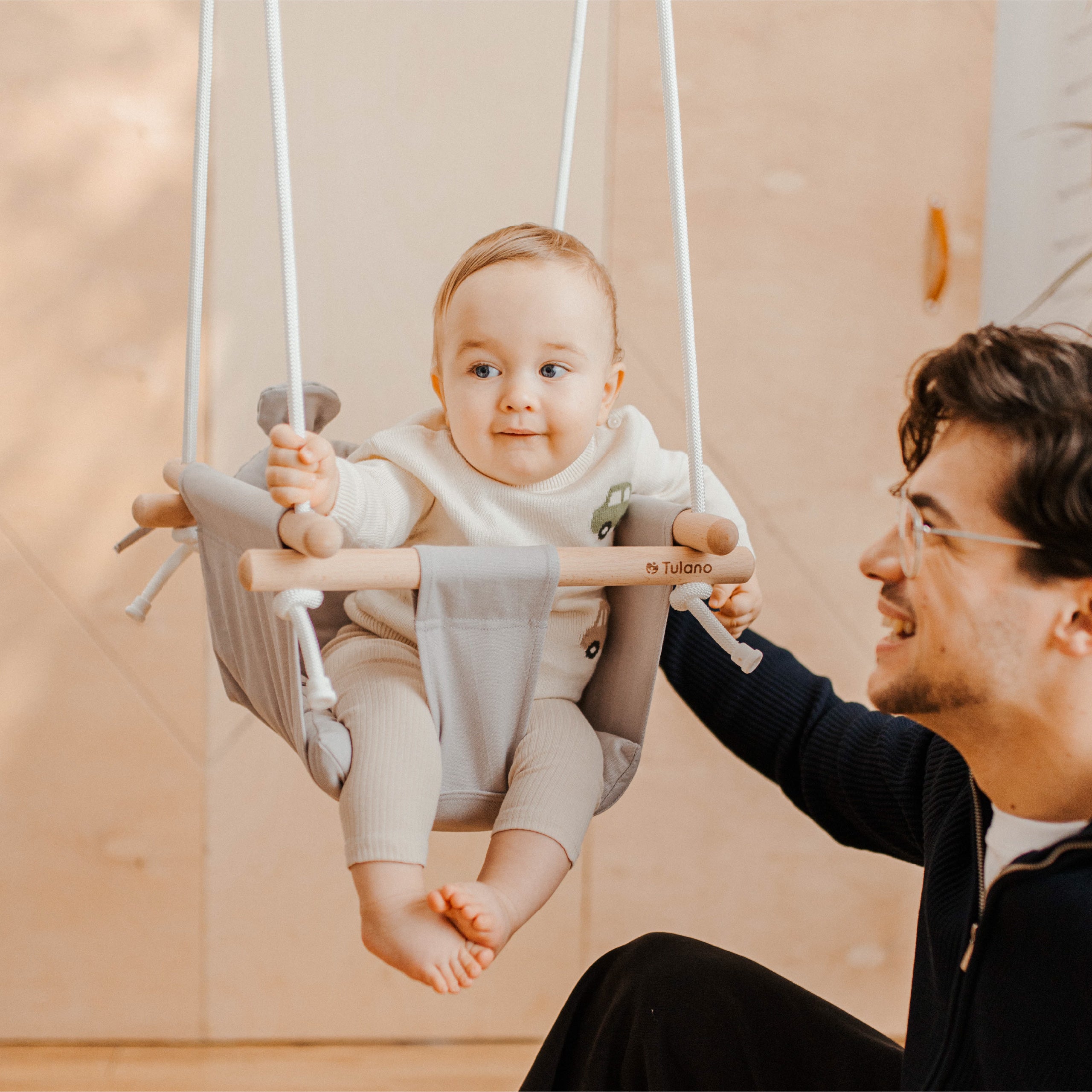Huśtawka dla dzieci TULANO Hop 30 Beige