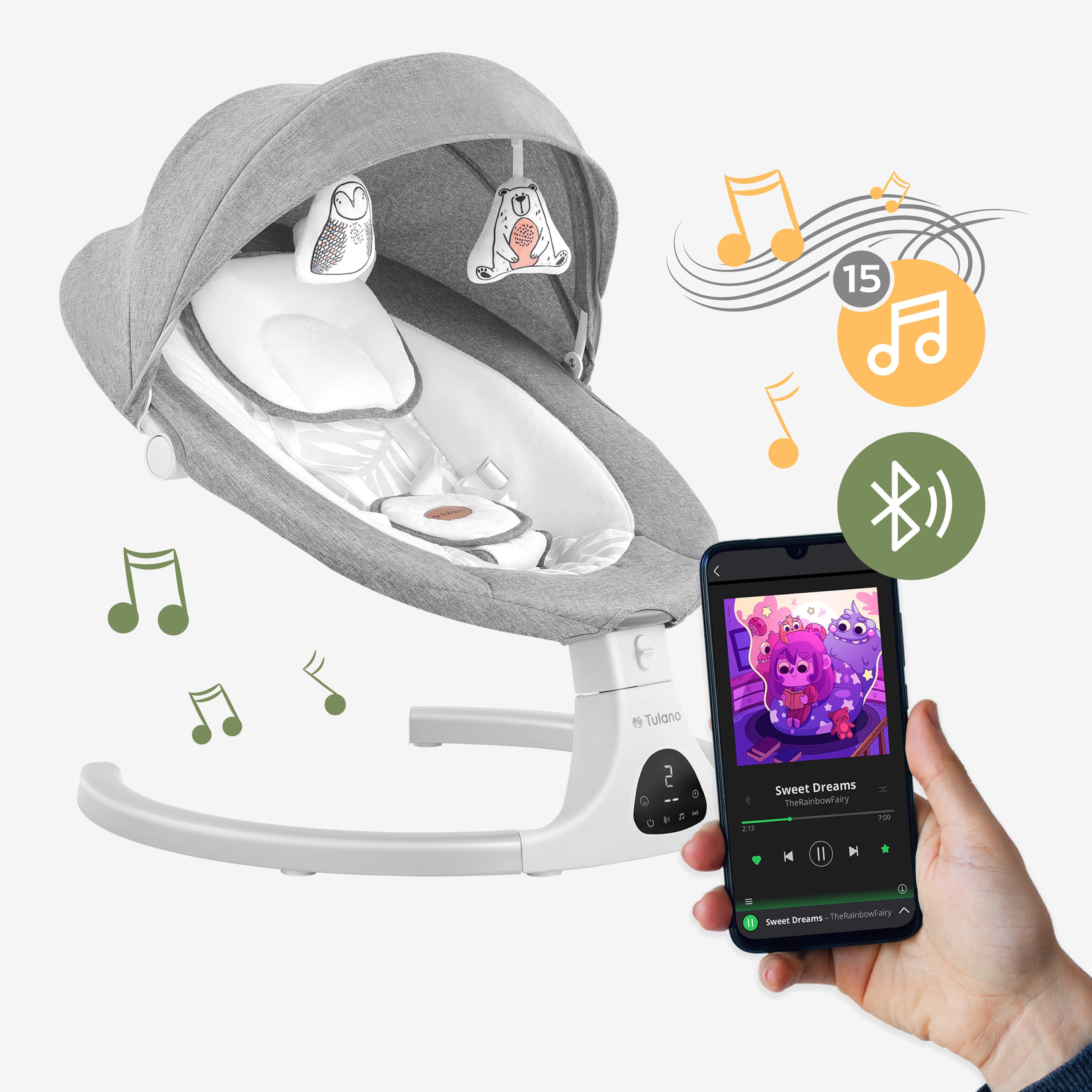 Wbudowane melodie i możliwość odtwarzania muzyki z telefonu