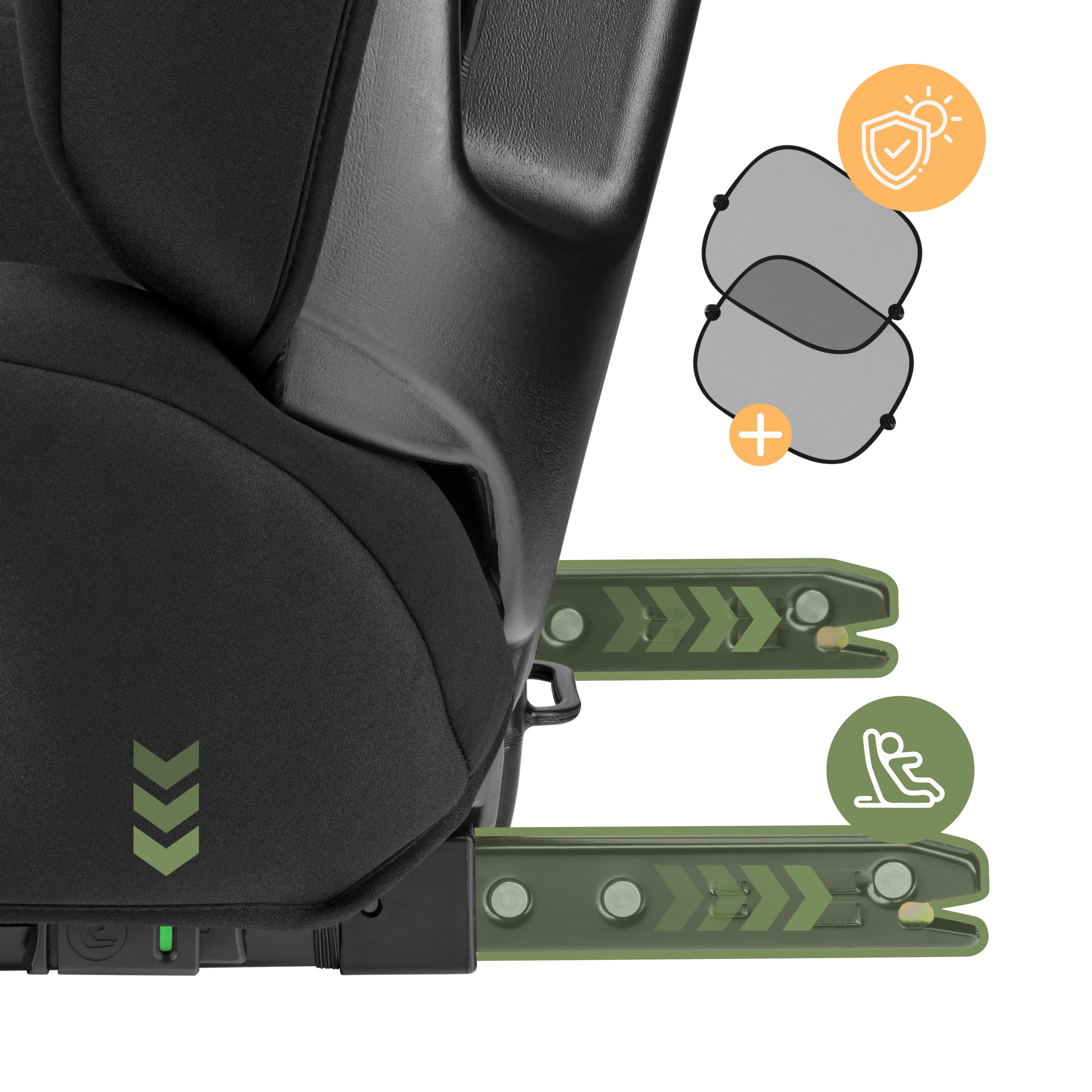 System ISOFIX z wskaźnikiem poprawnego montażu