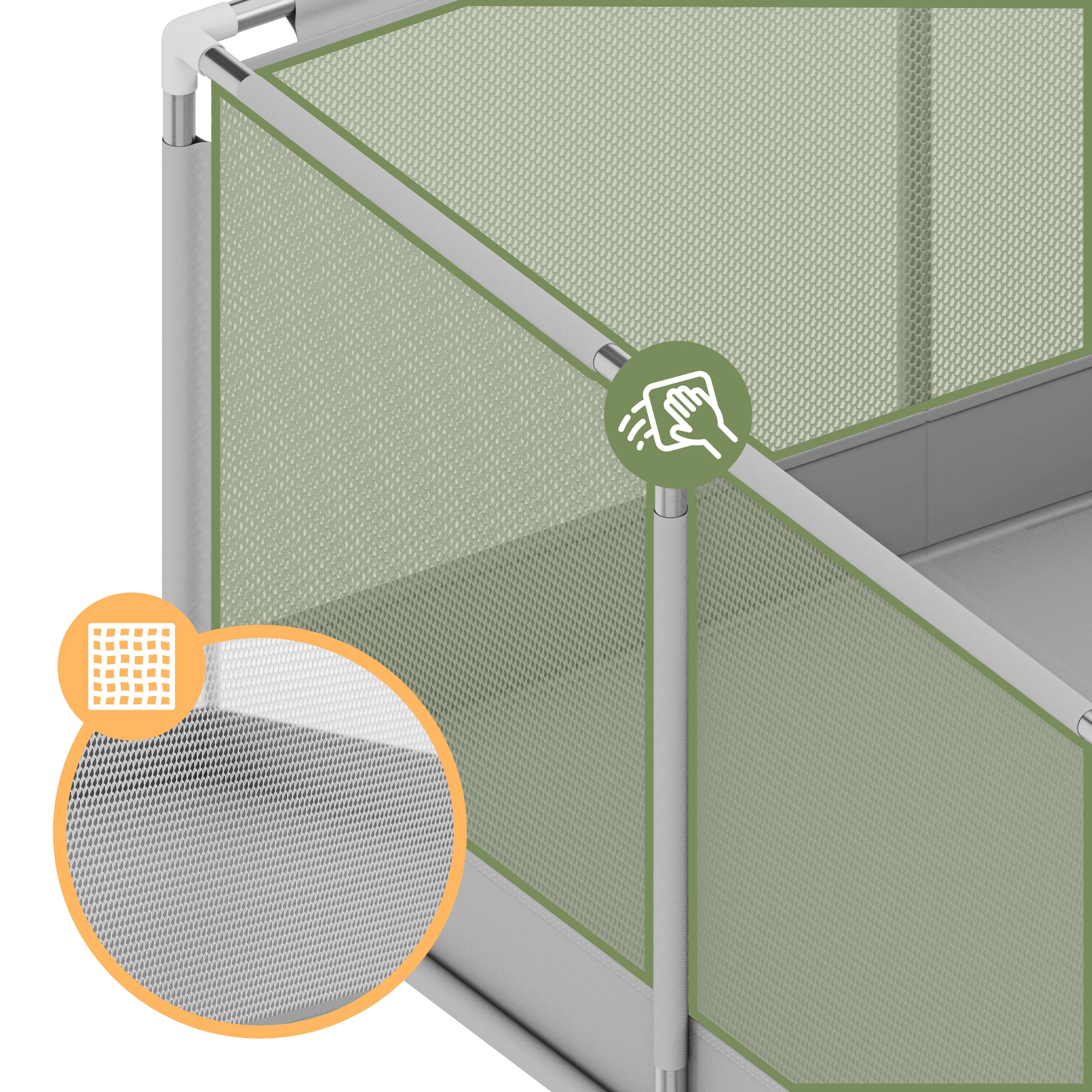Ściany z przejrzystej siatki