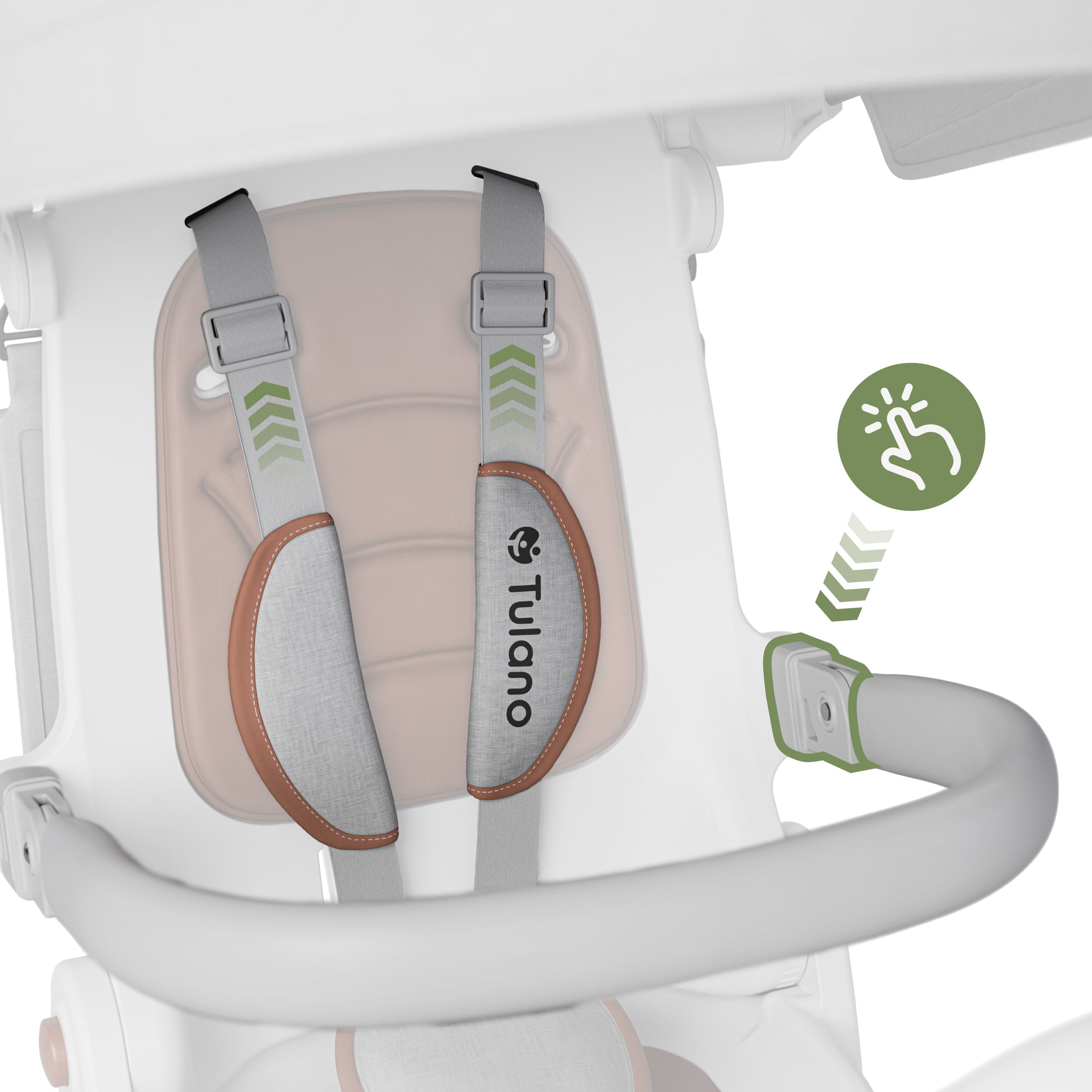 5-punktowe pasy bezpieczeństwa z miękkimi poduszkami