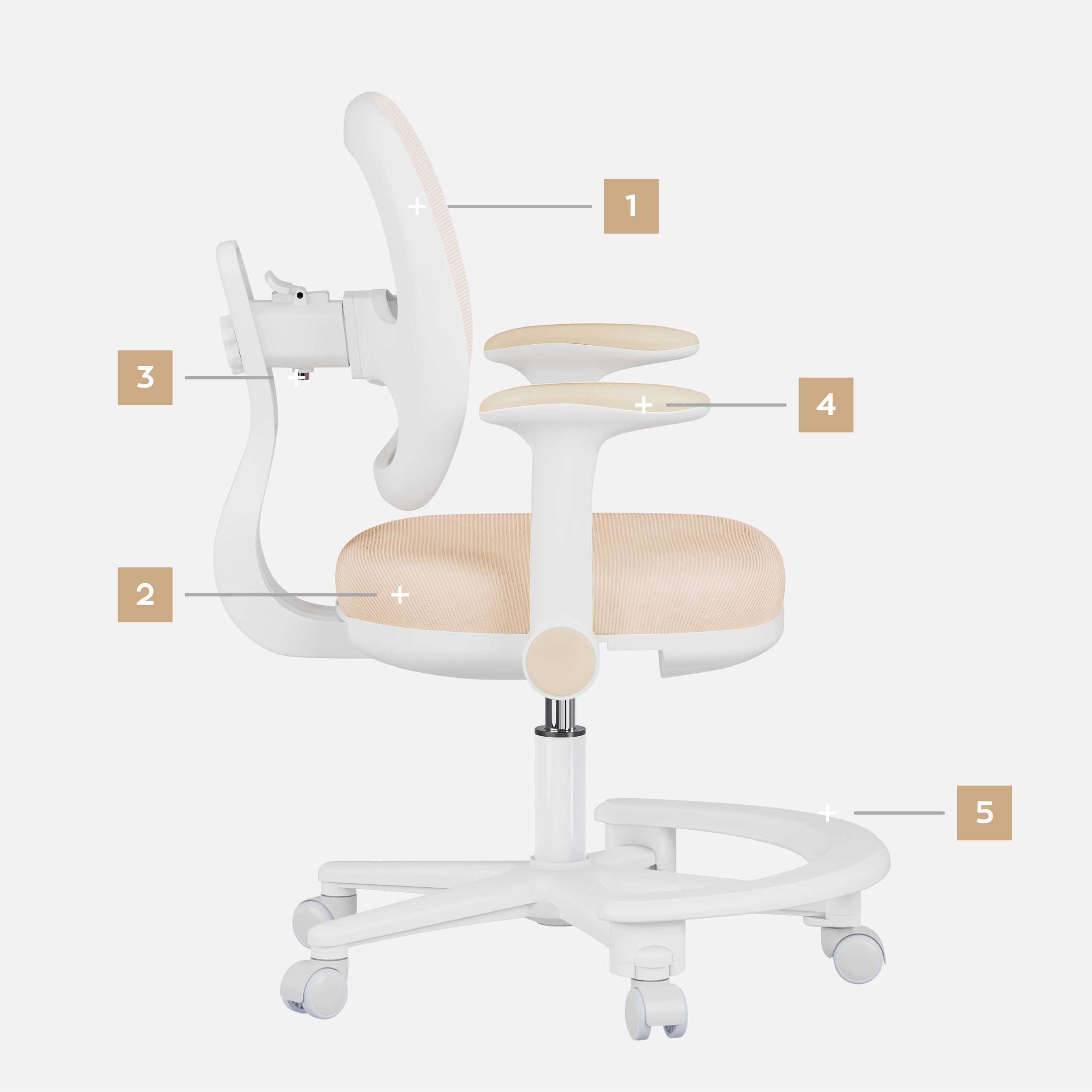 OUTLET Ergonomiczny fotel do biurka dla dziecka Mark Adler Junior 3.6 Beige
