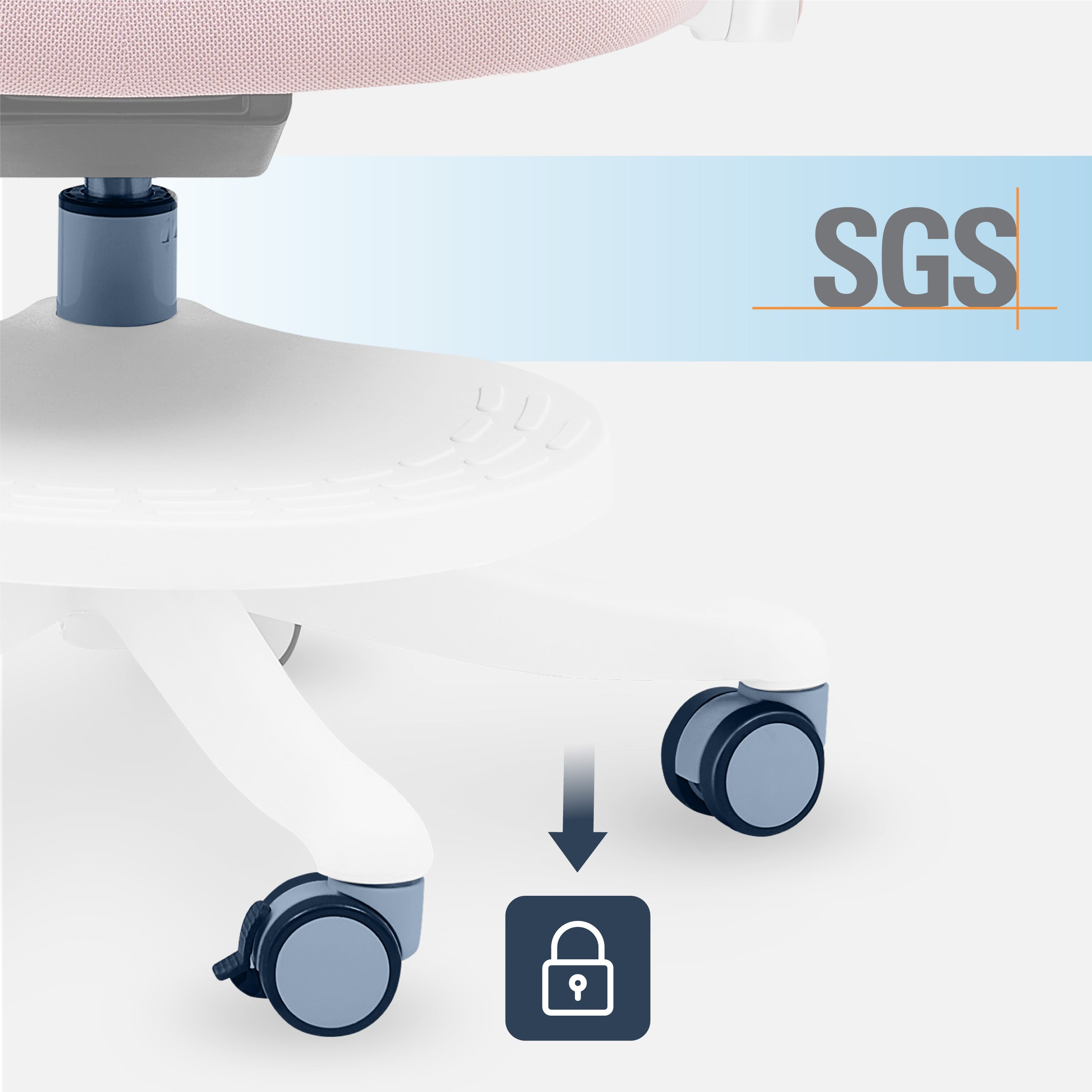 Blokada kółek podczas siedzenia