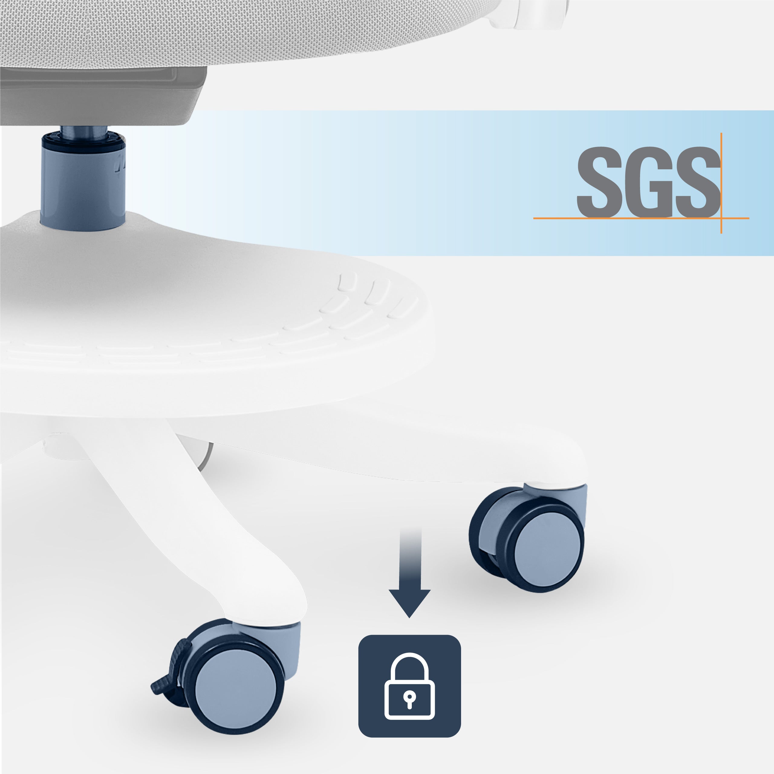 Blokada kółek podczas siedzenia