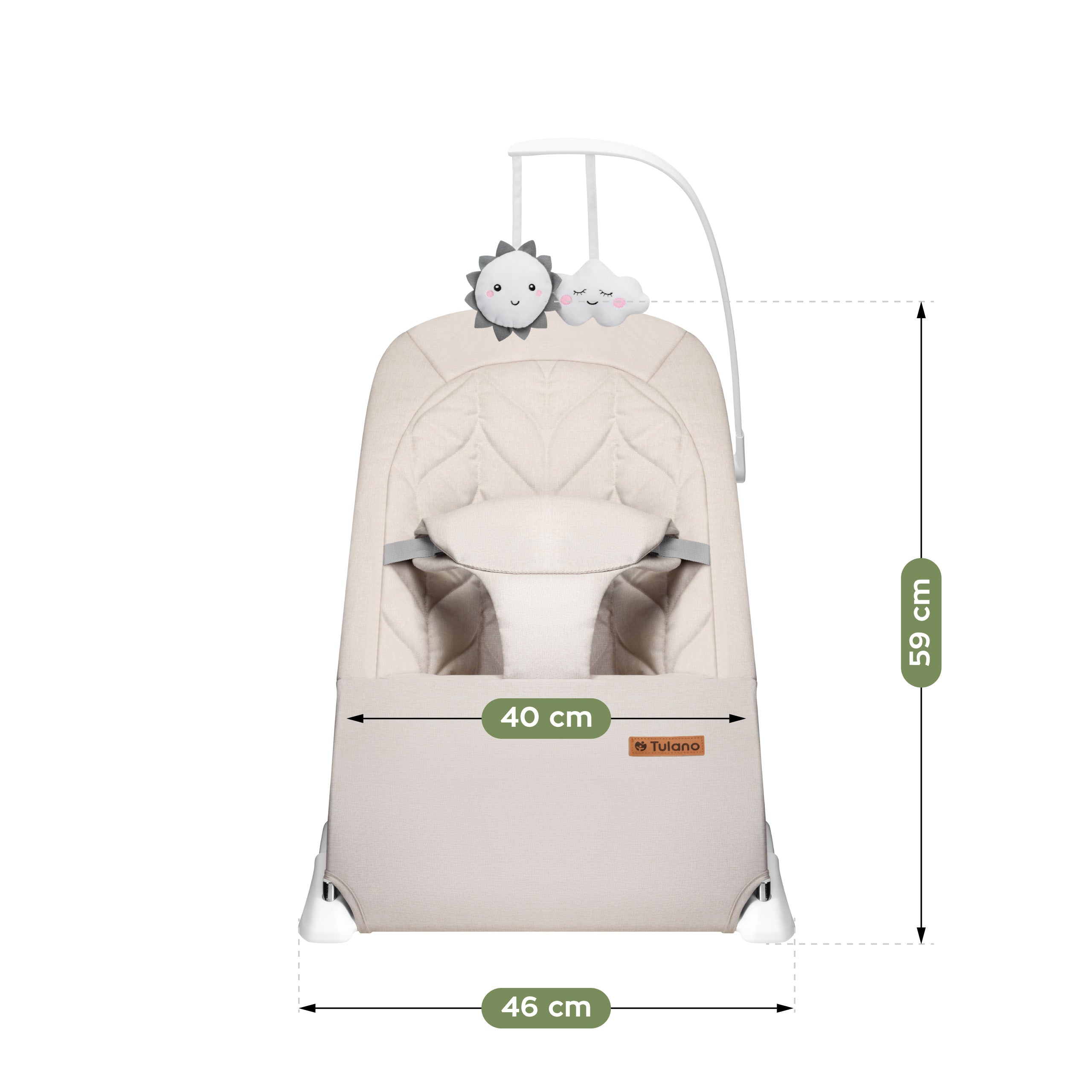 Leżaczek bujaczek dla dziecka Moon 10 Beige