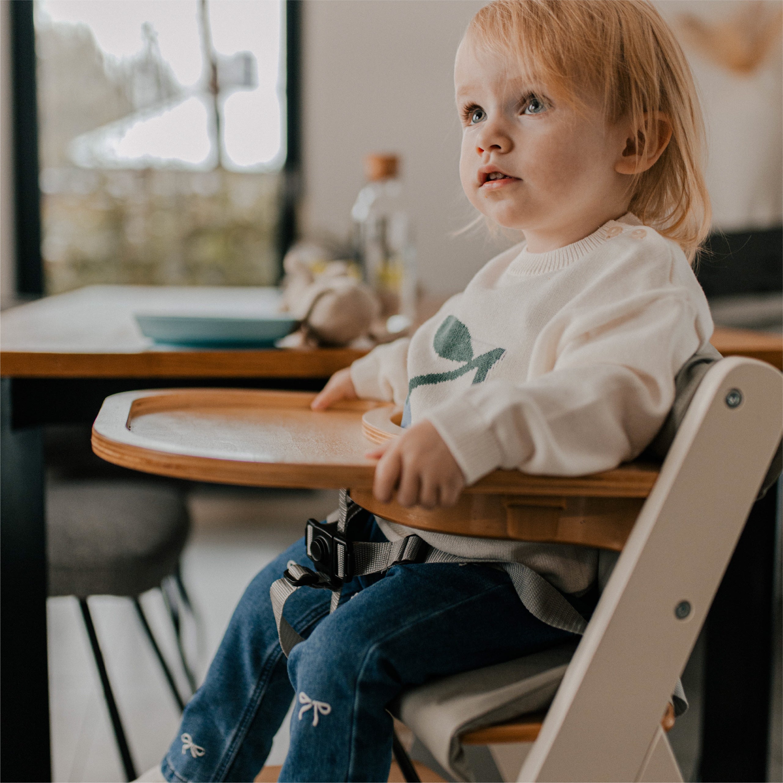 Krzesełko do karmienia drewniane Tulano Morsel 40 White-Natural