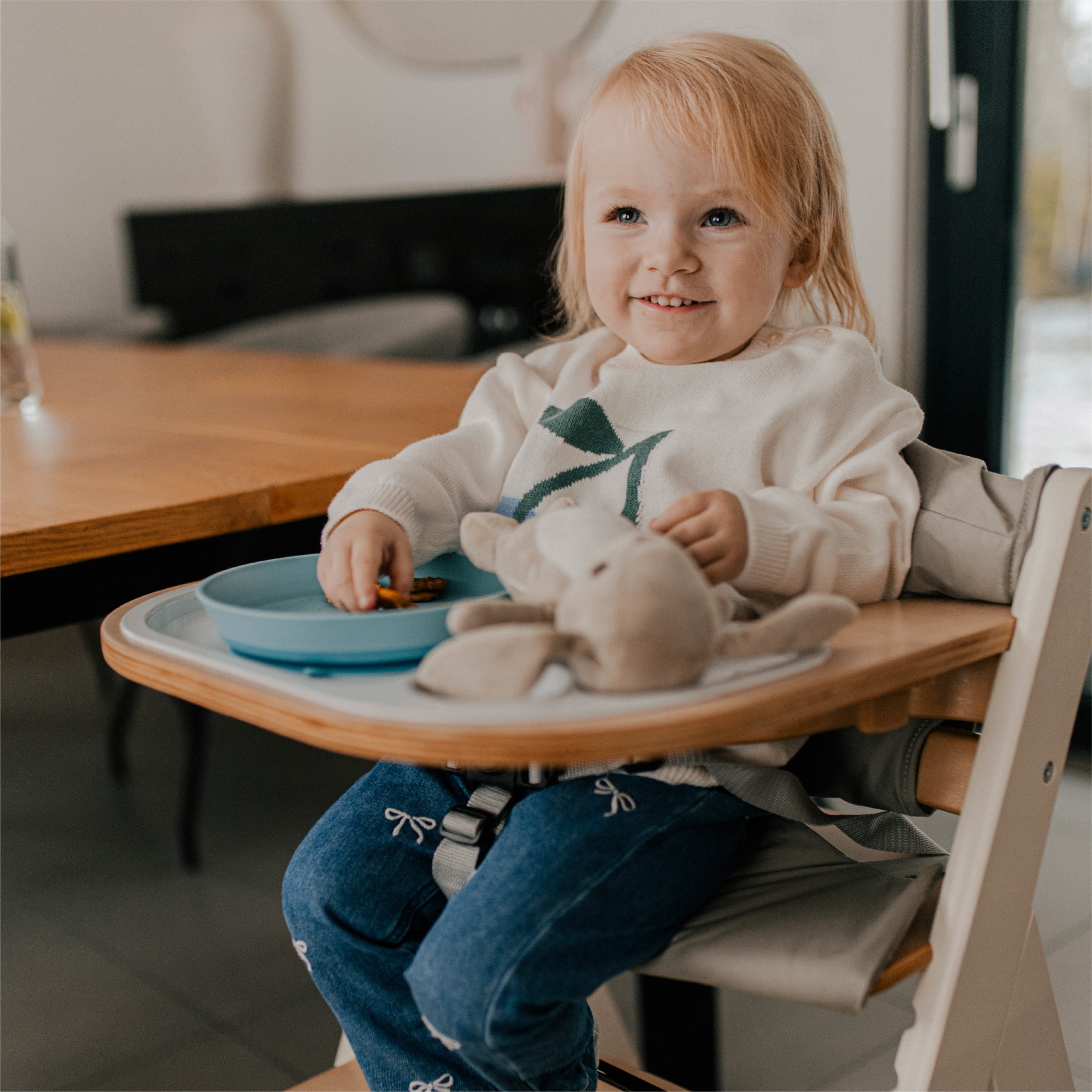 Krzesełko do karmienia drewniane Tulano Morsel 40 White-Natural