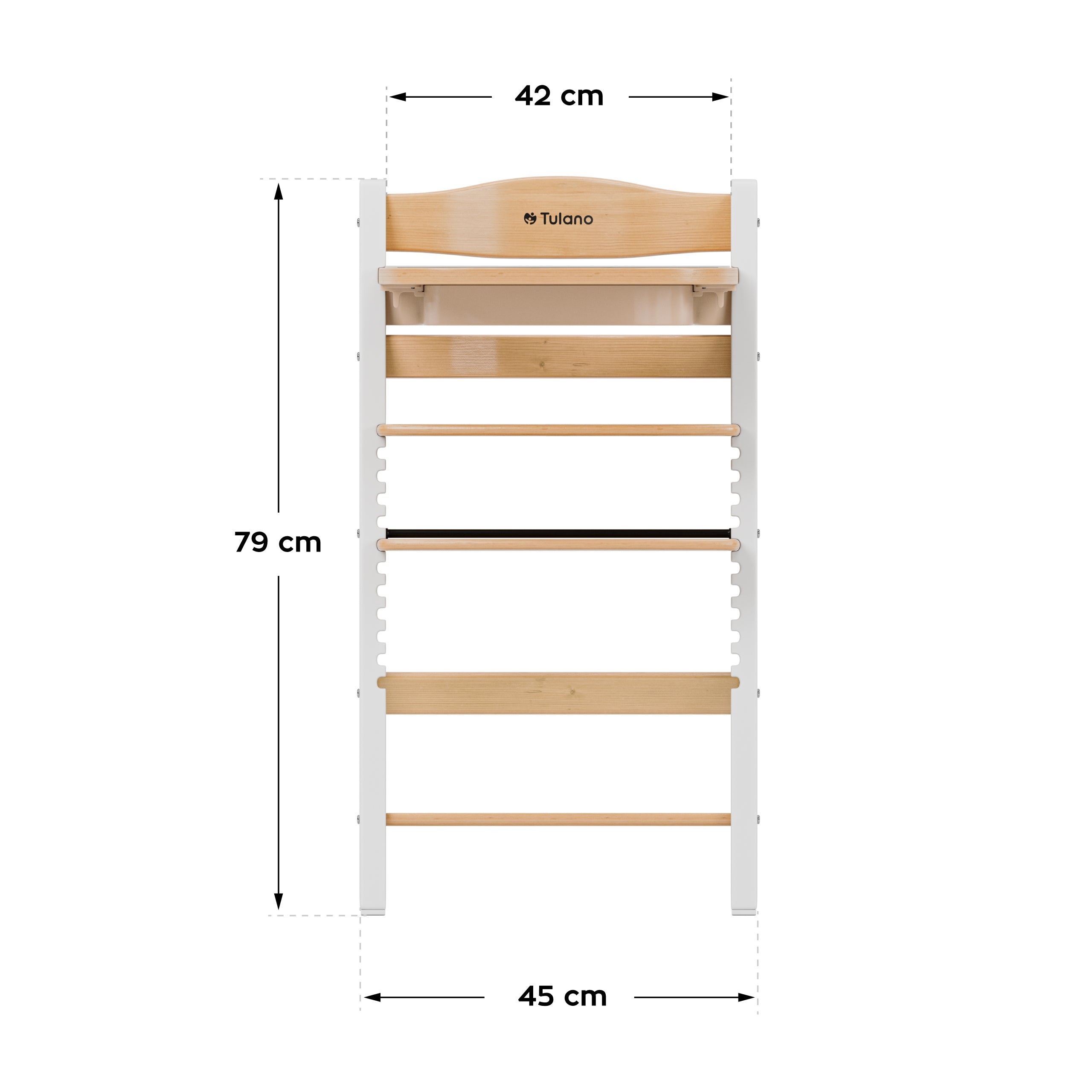Krzesełko do karmienia drewniane Tulano Morsel 40 White-Natural
