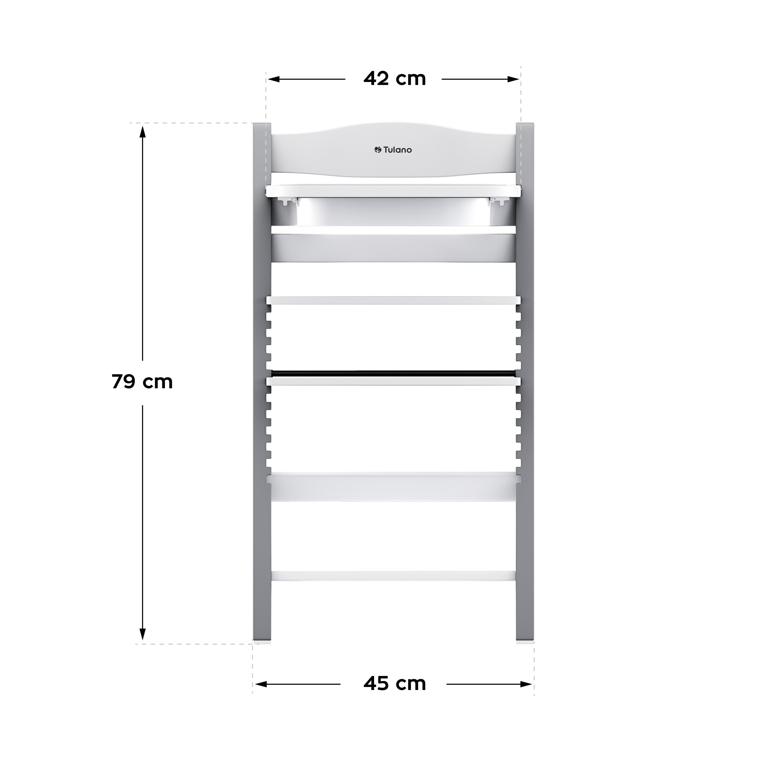 Krzesełko do karmienia drewniane Tulano Morsel 40 Grey-White