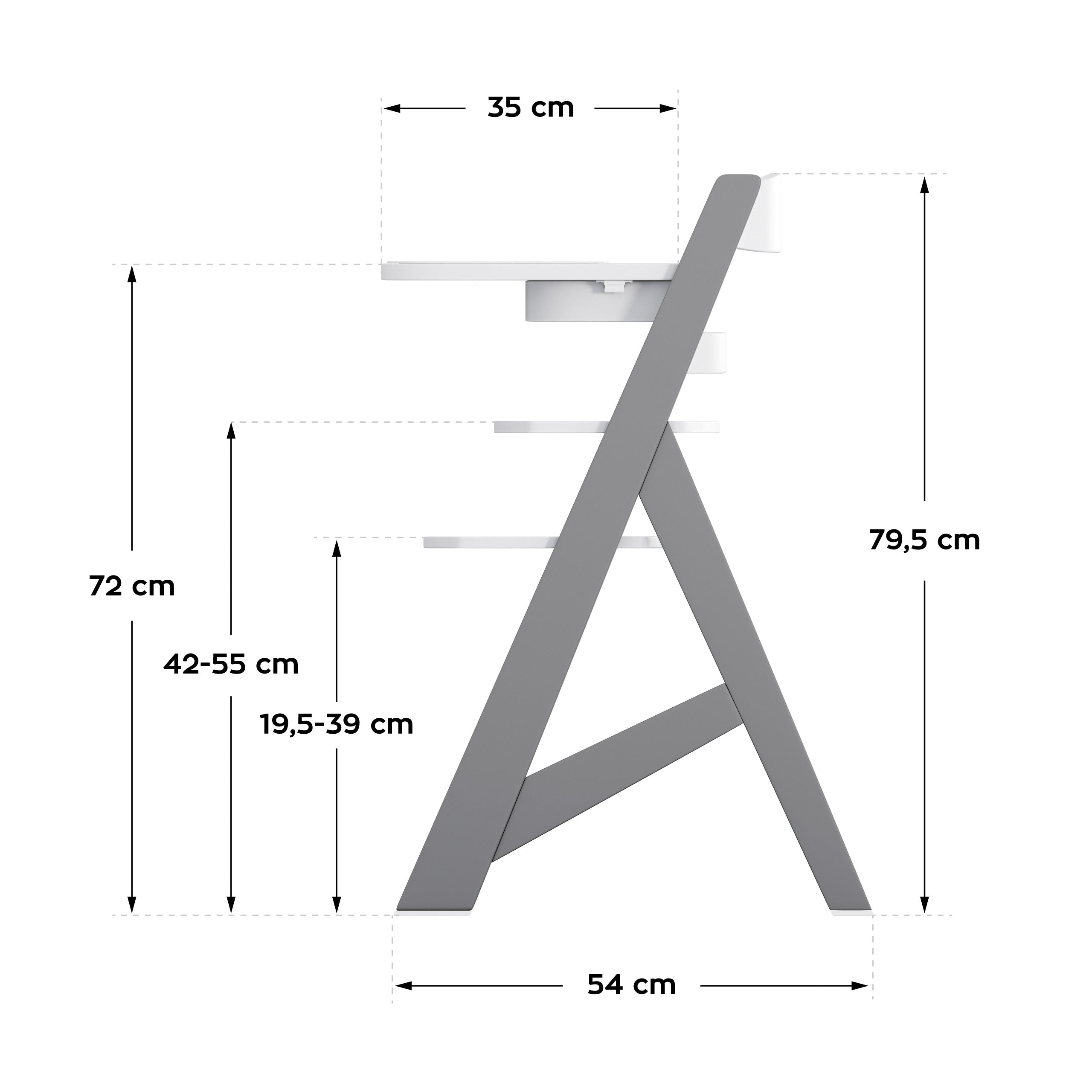 Krzesełko do karmienia drewniane Tulano Morsel 40 Grey-White