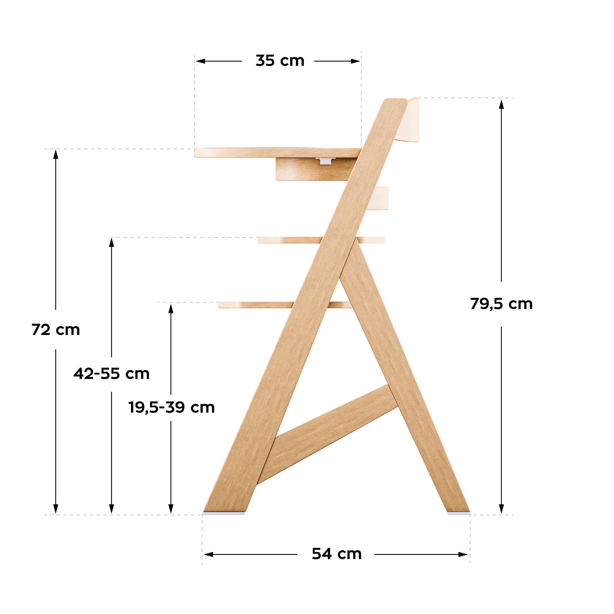 Krzesełko do karmienia drewniane Tulano Morsel 40 Natural