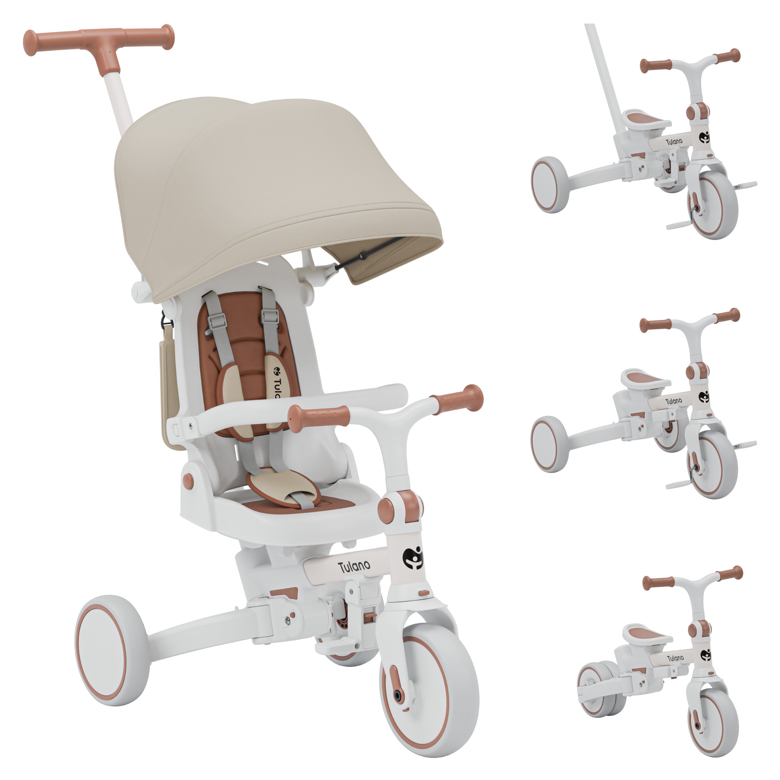 Rowerek trójkołowy Tulano 4w1 Noah 35 Beige