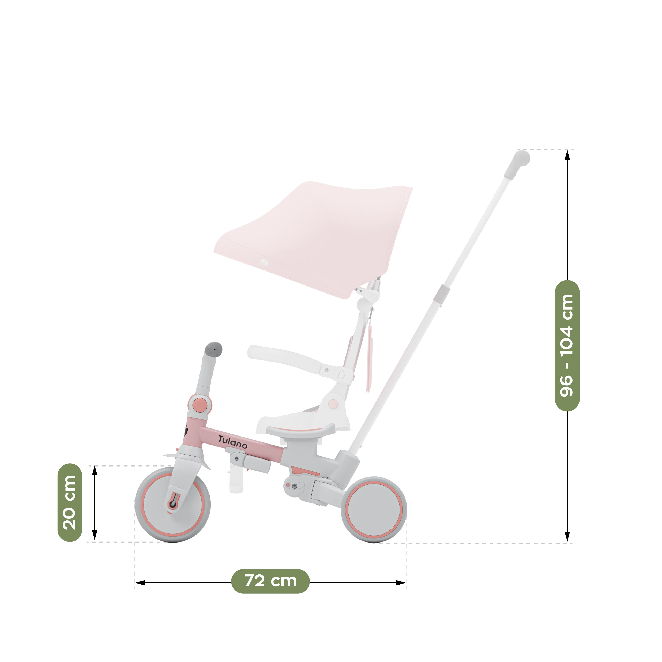 Rowerek trójkołowy Tulano 4w1 Noah 35 Pink