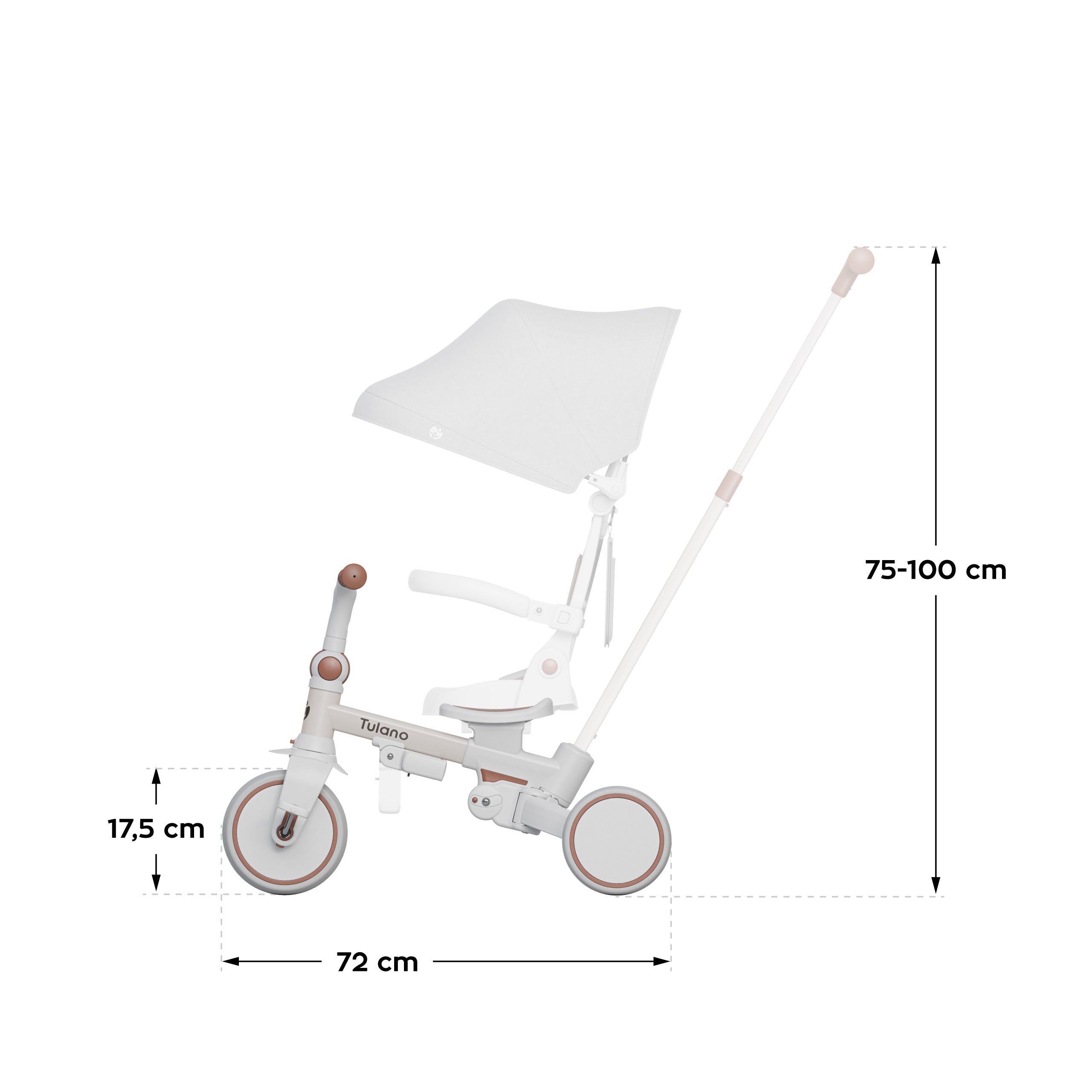 Rowerek trójkołowy Tulano 4w1 Noah 35 Grey
