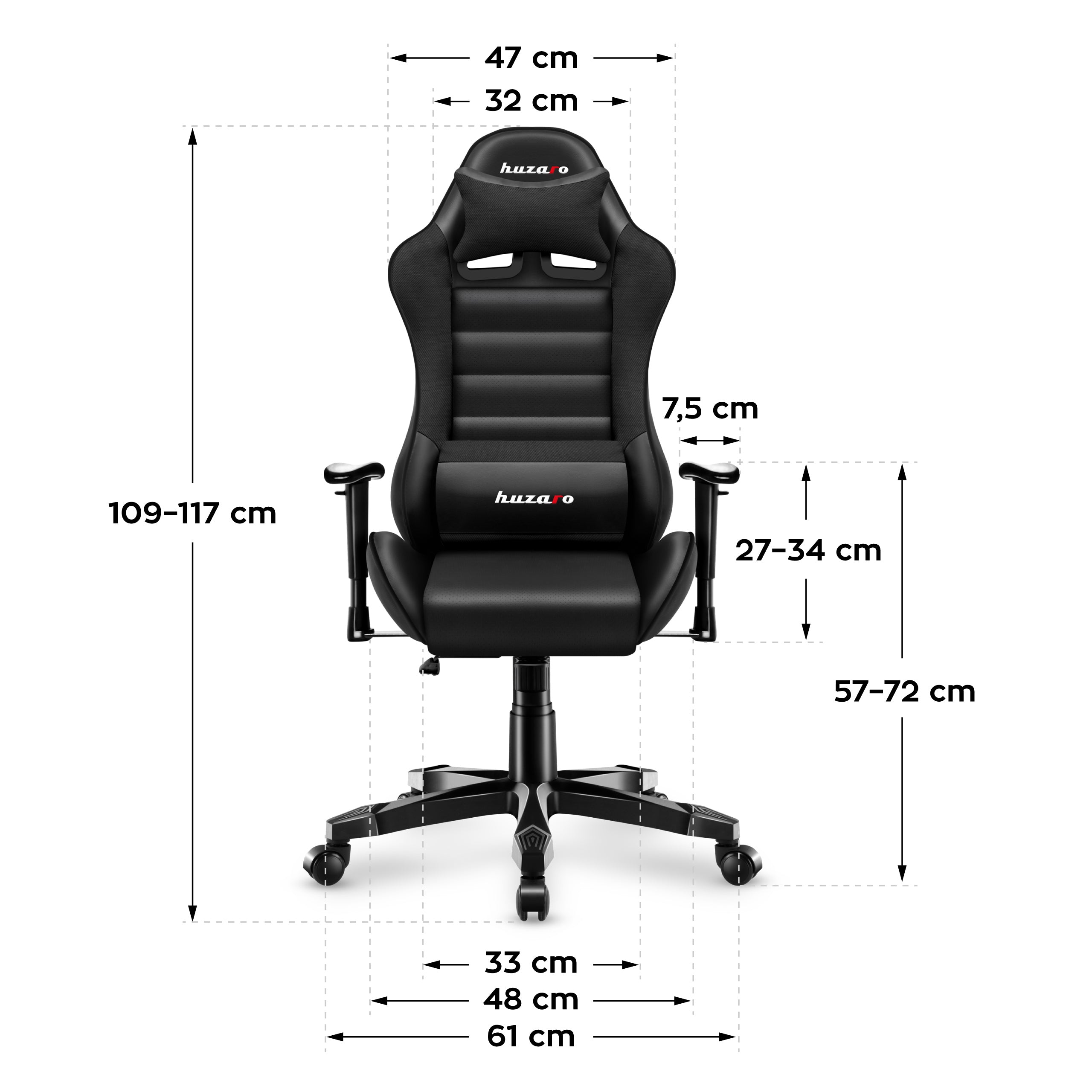 OUTLET Fotel Gamingowy dla dziecka HUZARO RANGER 6.0 Black