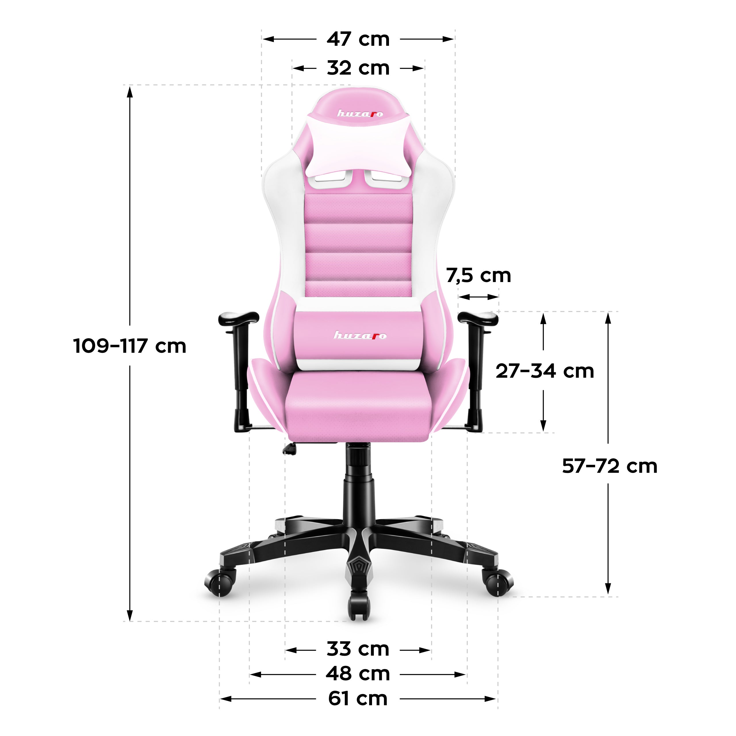 Fotel Gamingowy dla dziecka HUZARO RANGER 6.0 Pink