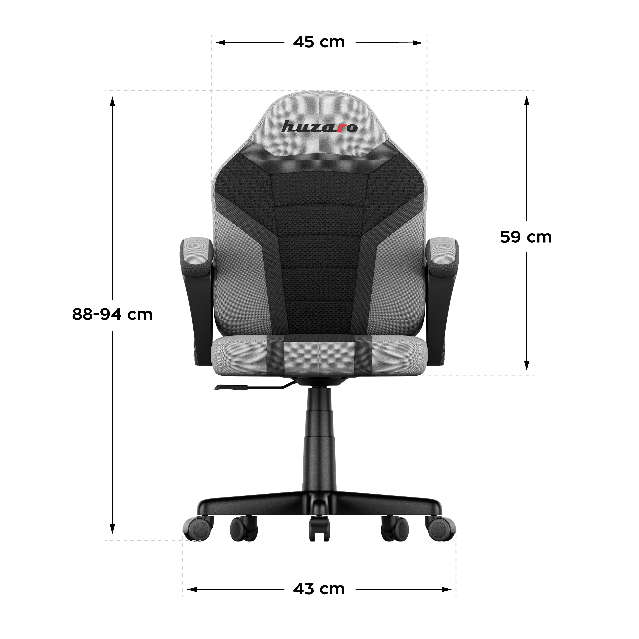 Fotel Gamingowy dla dziecka HUZARO RANGER 1.0 Grey Mesh