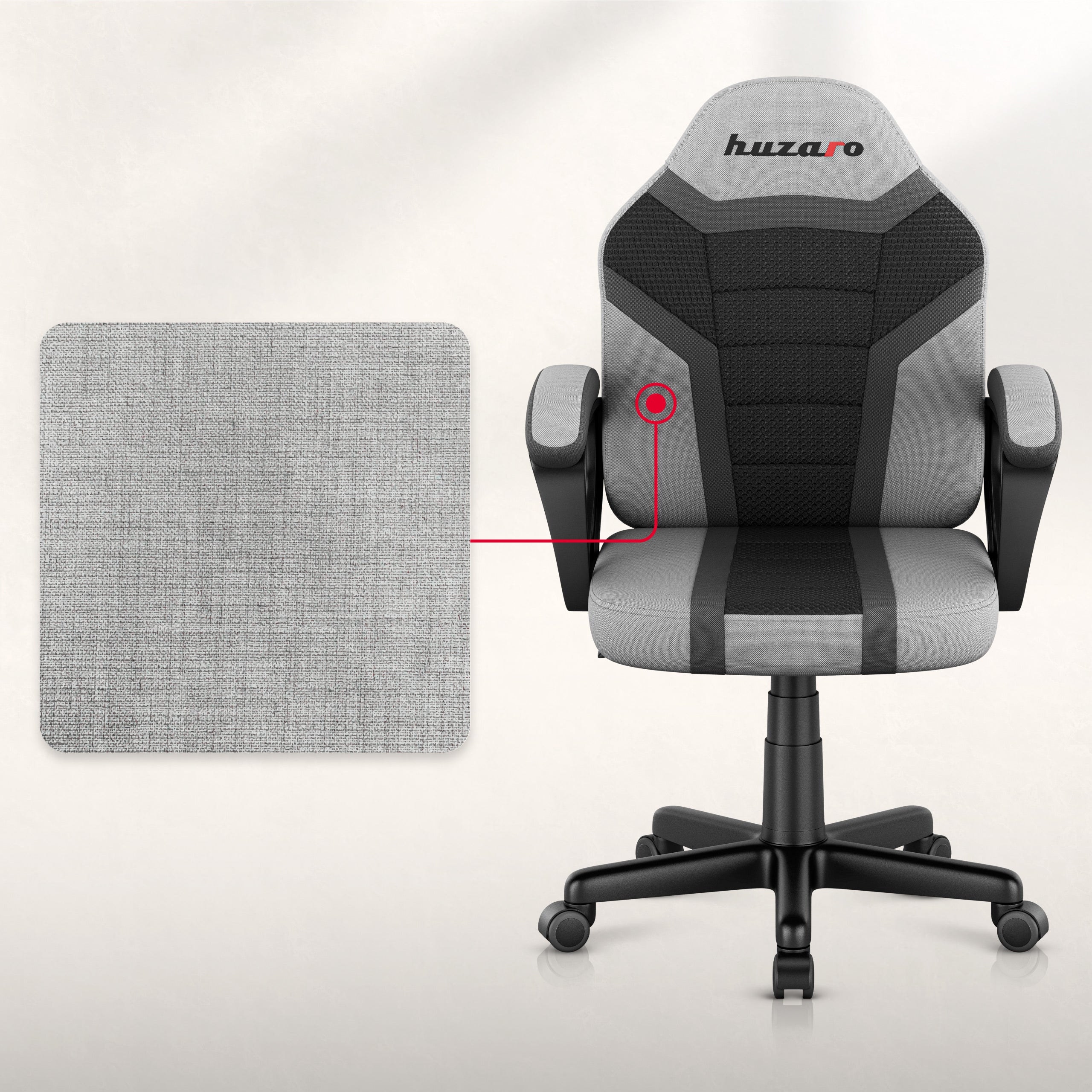 Fotel Gamingowy dla dziecka HUZARO RANGER 1.0 Grey Mesh