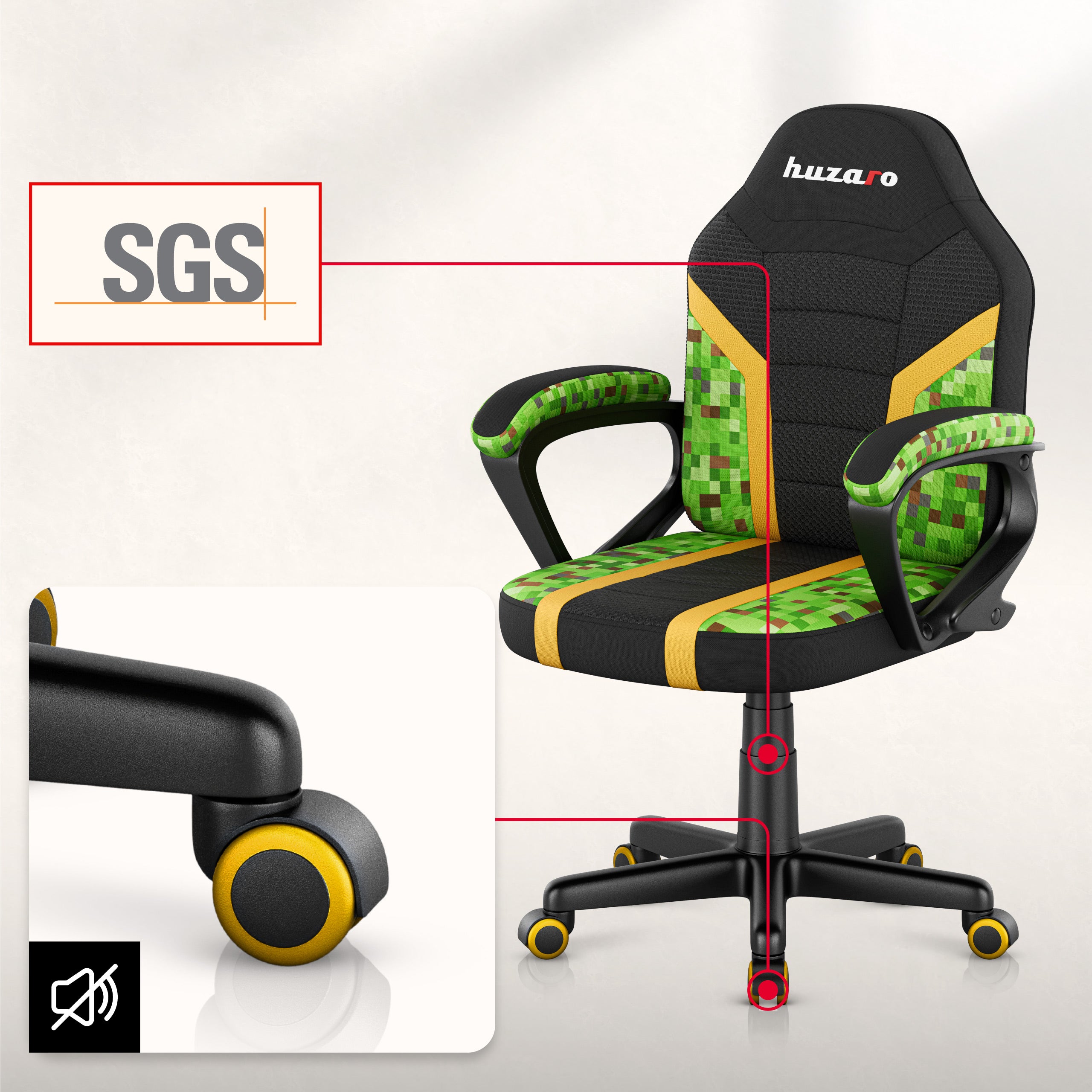 Fotel Gamingowy dla dziecka HUZARO RANGER 1.0 Pixel Mesh