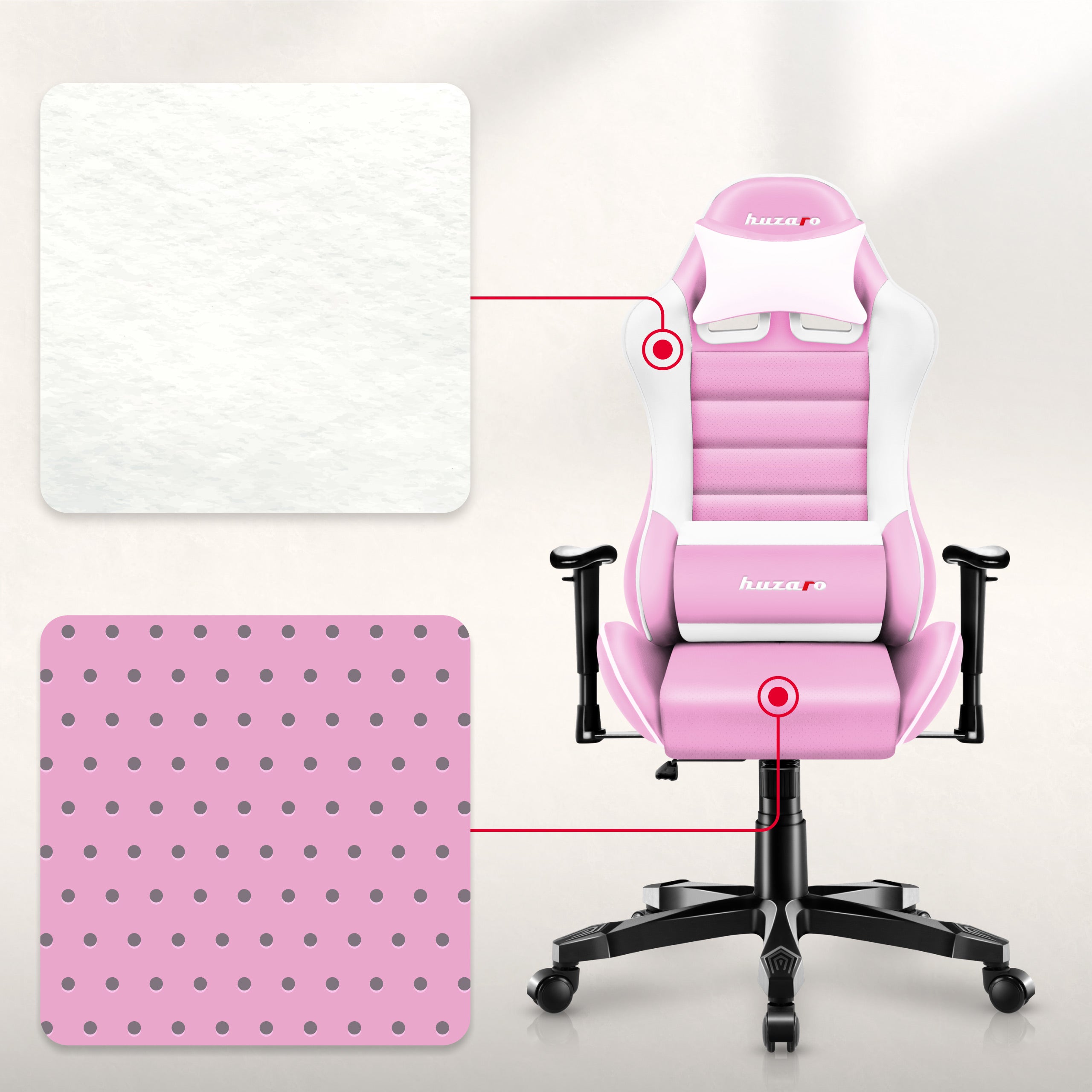 Fotel Gamingowy dla dziecka HUZARO RANGER 6.0 Pink