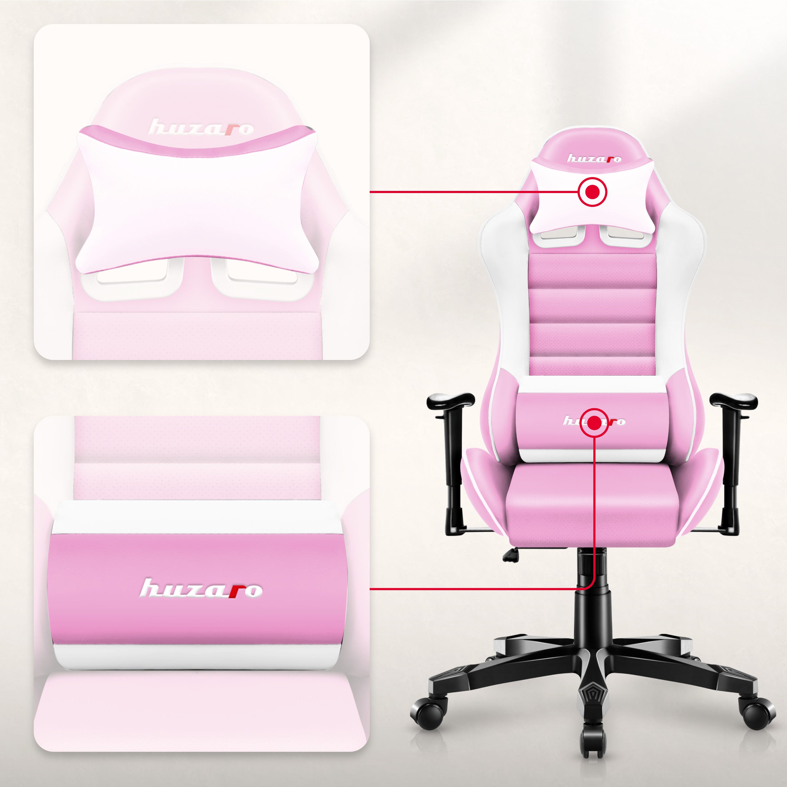 Fotel Gamingowy dla dziecka HUZARO RANGER 6.0 Pink