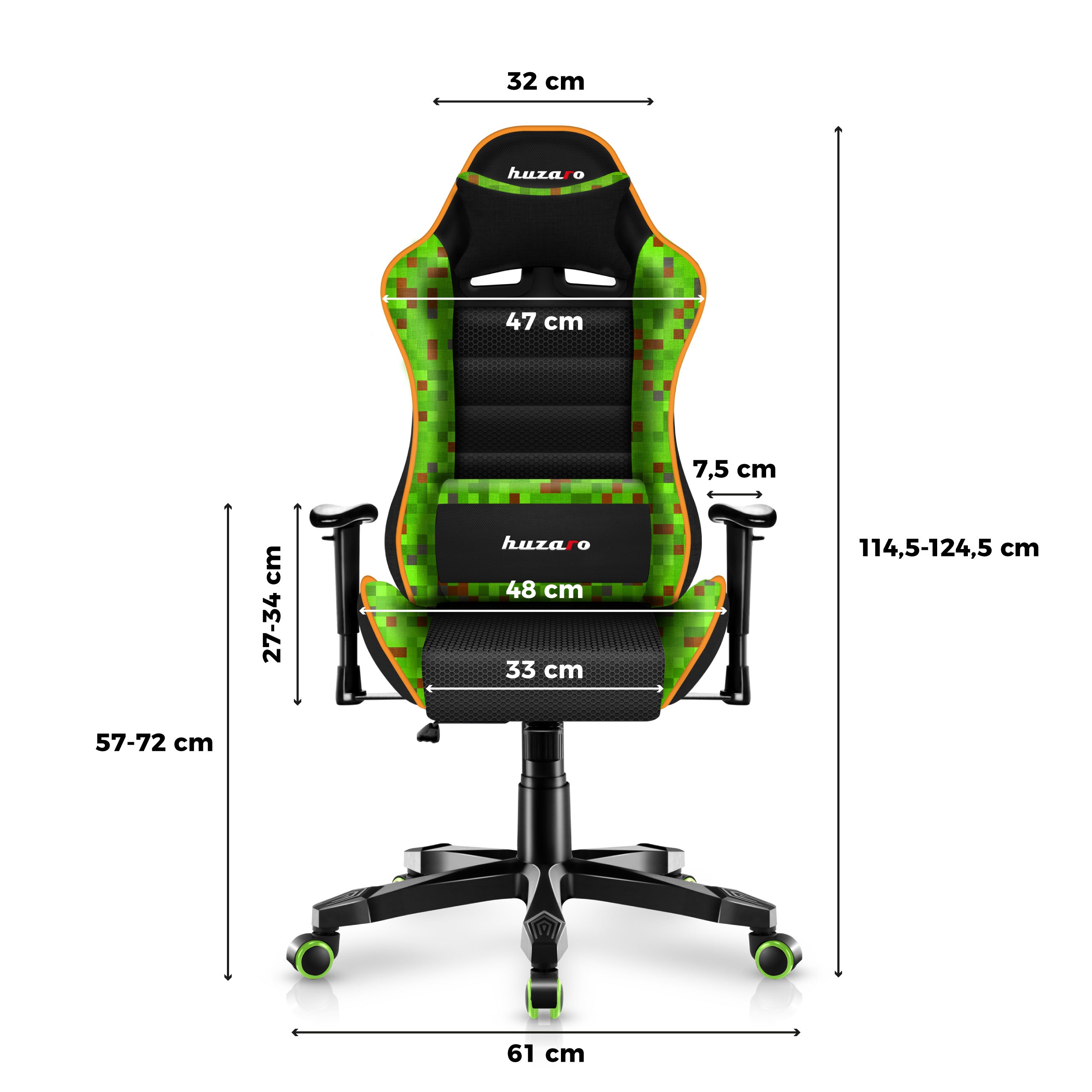 OUTLET Fotel Gamingowy dla dziecka HUZARO RANGER 6.0 Pixel Mesh