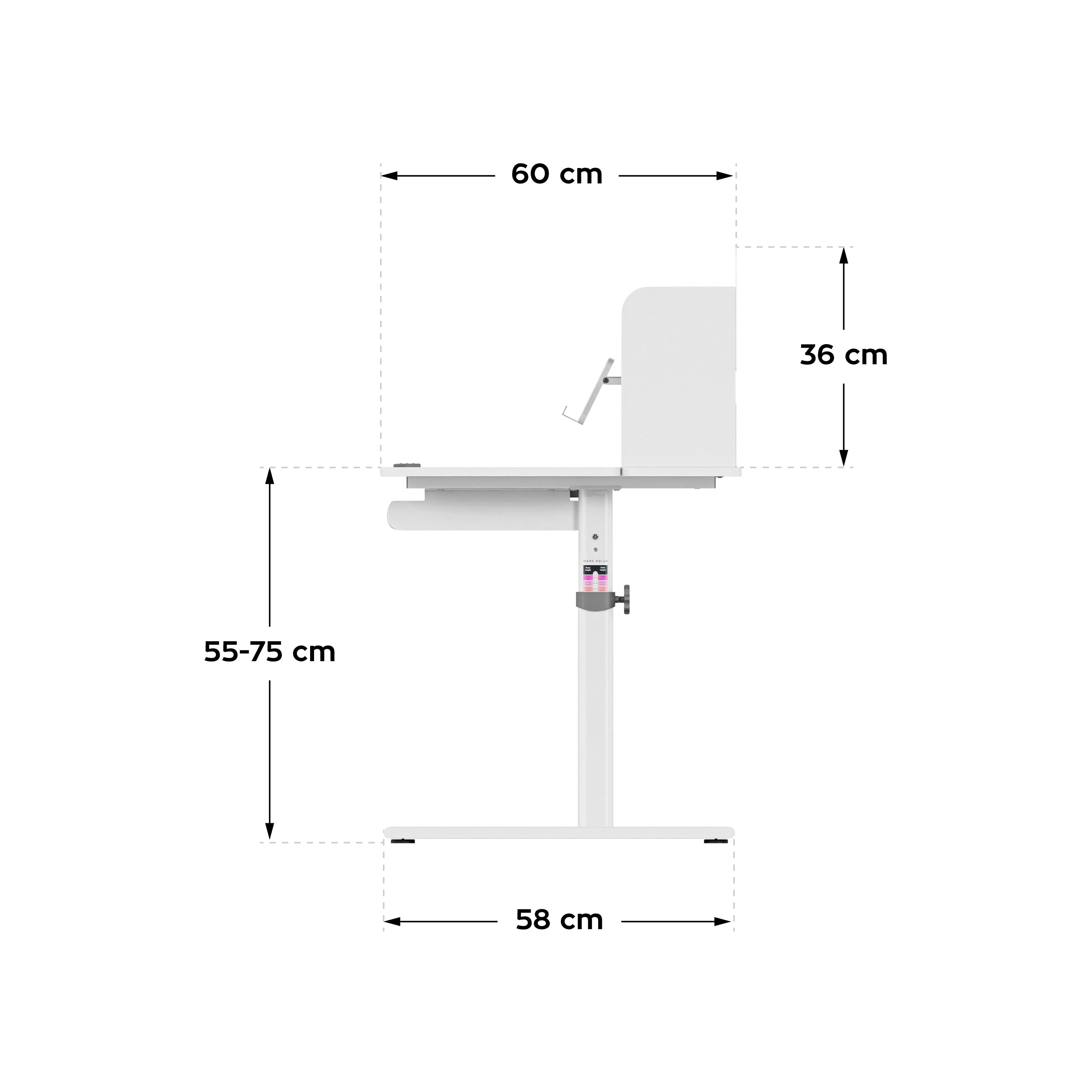 Ergonomiczne biurko dla dziecka Mark Adler Study 5.0 Grey 90 cm