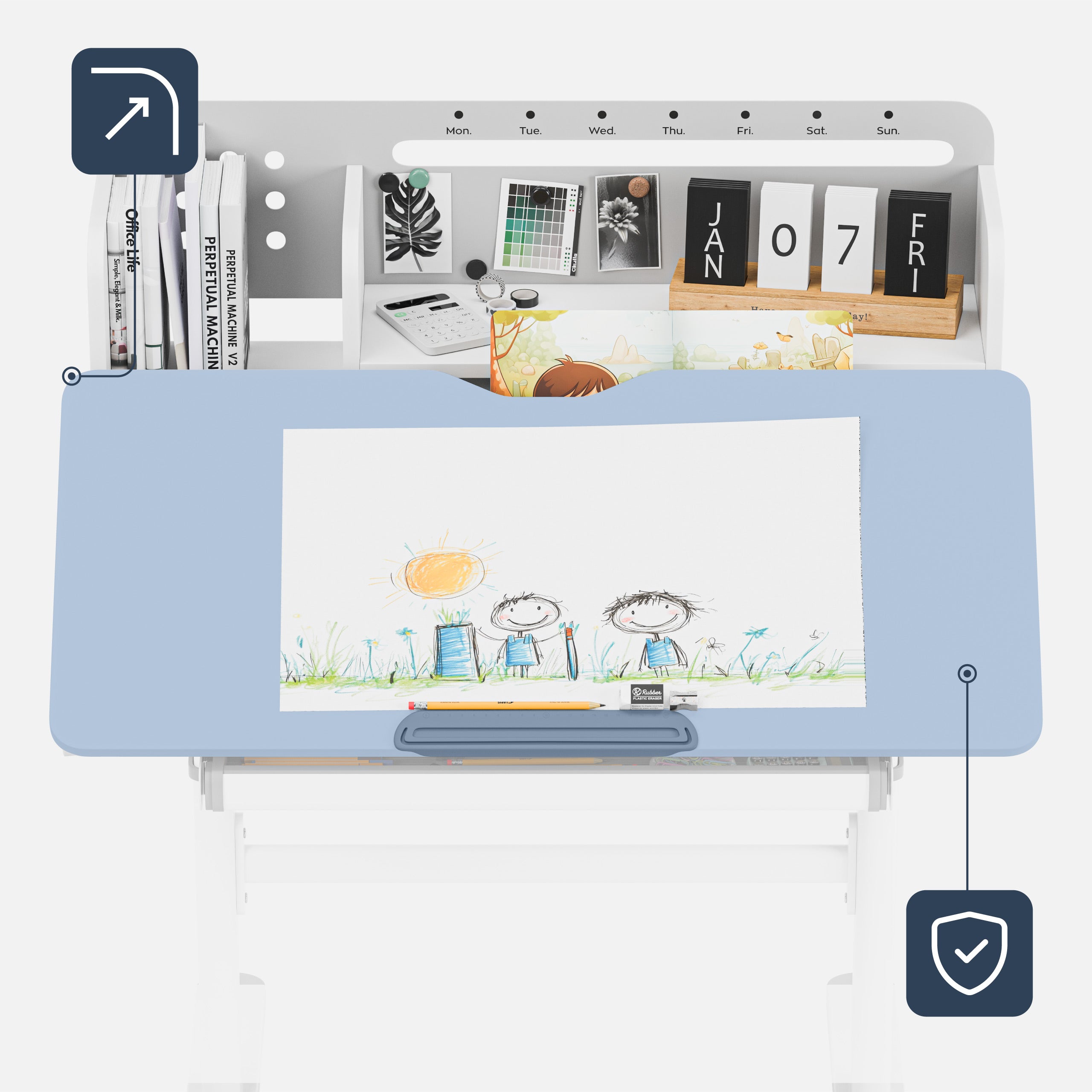 Ergonomiczne biurko dla dziecka Mark Adler Study 5.0 Grey 90 cm