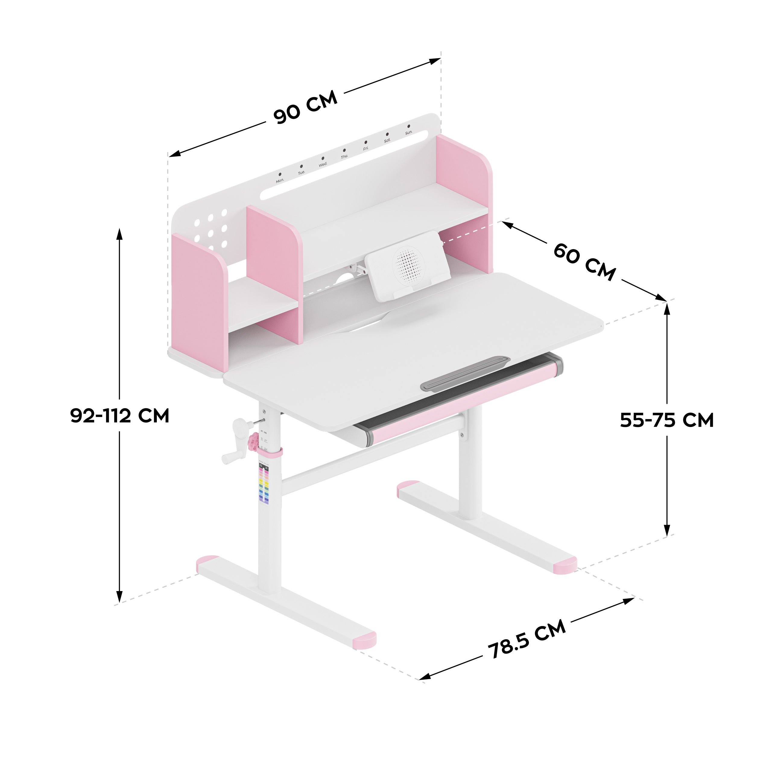 Ergonomiczne biurko dla dziecka Mark Adler Study 5.0 Pink 90 cm