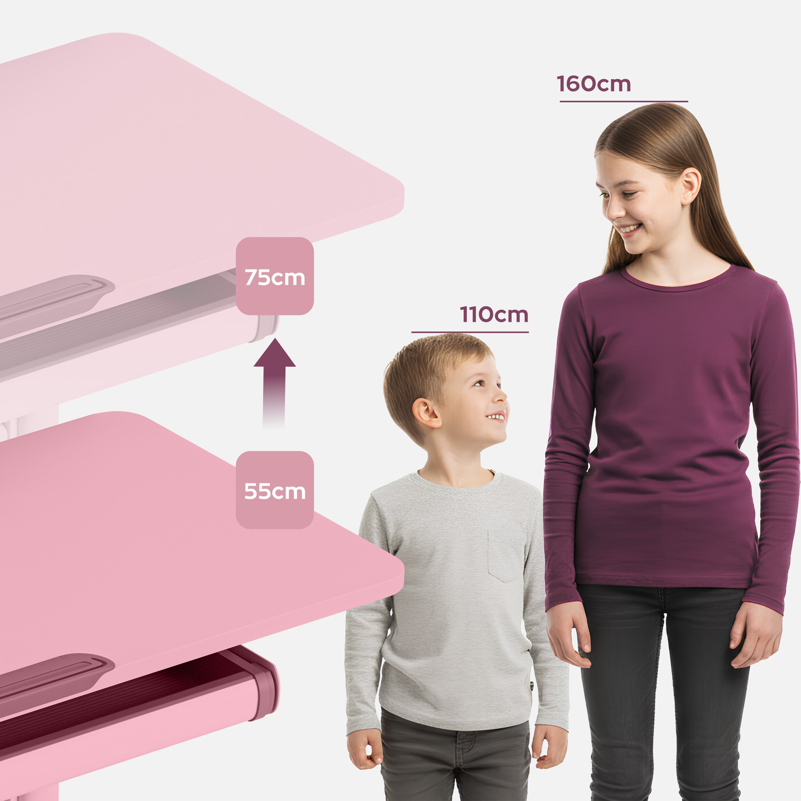 Wygodna regulacja wysokości blatu