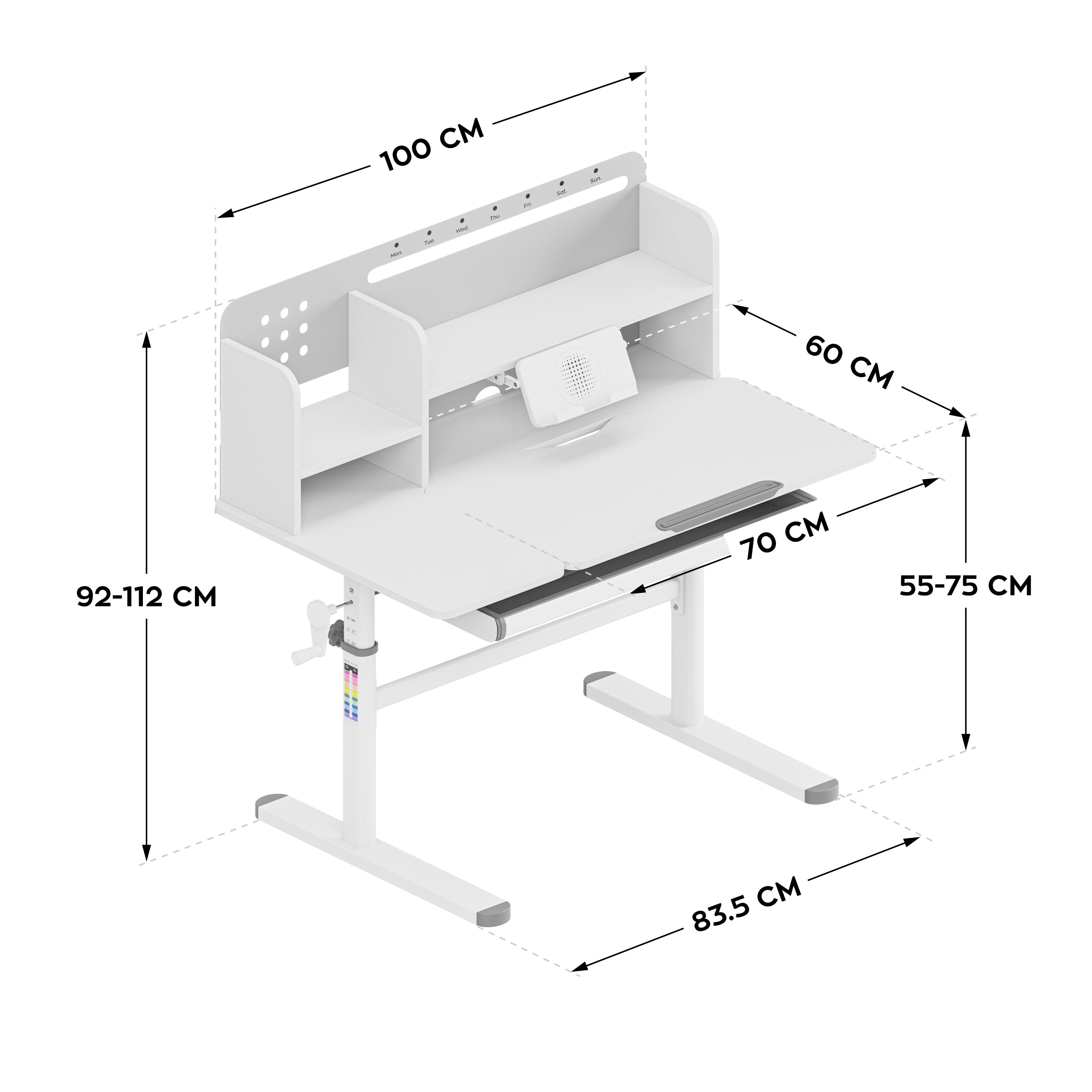 Biurko dla dzieci Mark Adler Study 5.7 Grey 100 cm