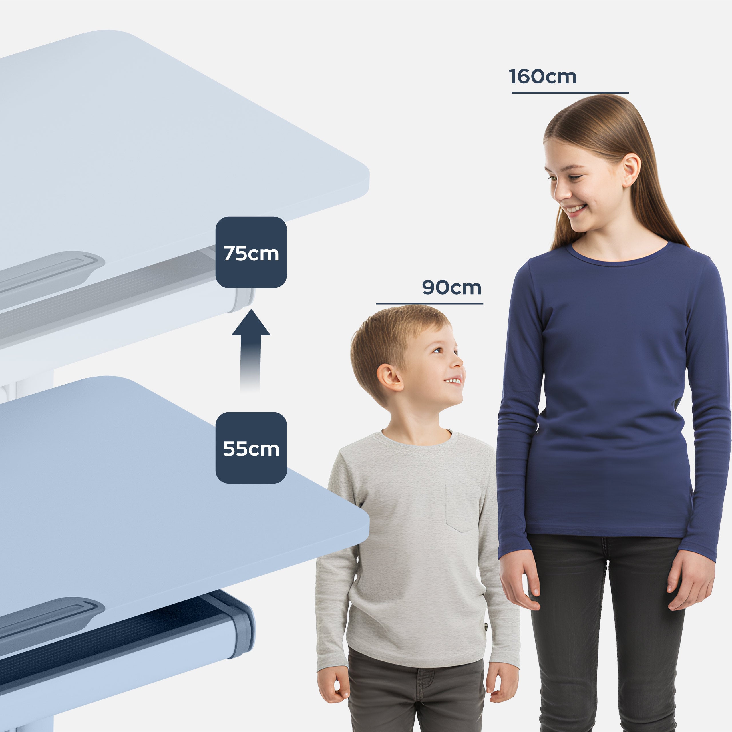 Biurko dla dzieci Mark Adler Study 5.7 Grey 100 cm