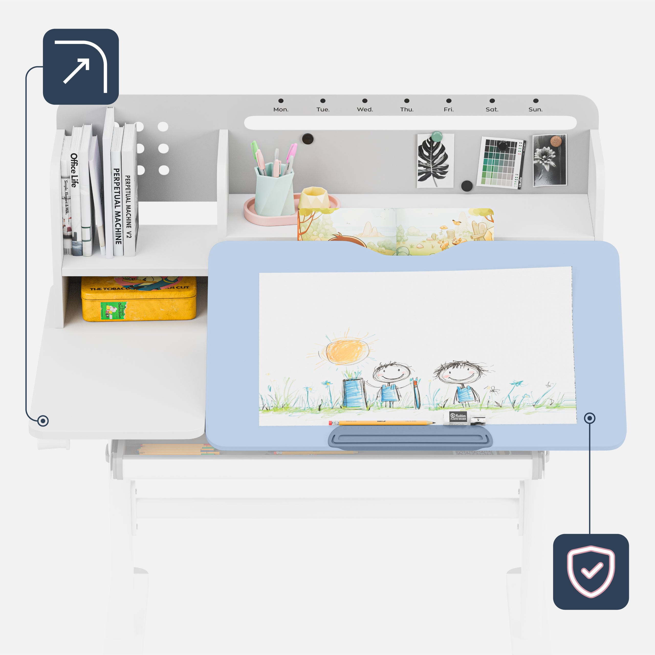 Biurko dla dzieci Mark Adler Study 5.7 Grey 100 cm