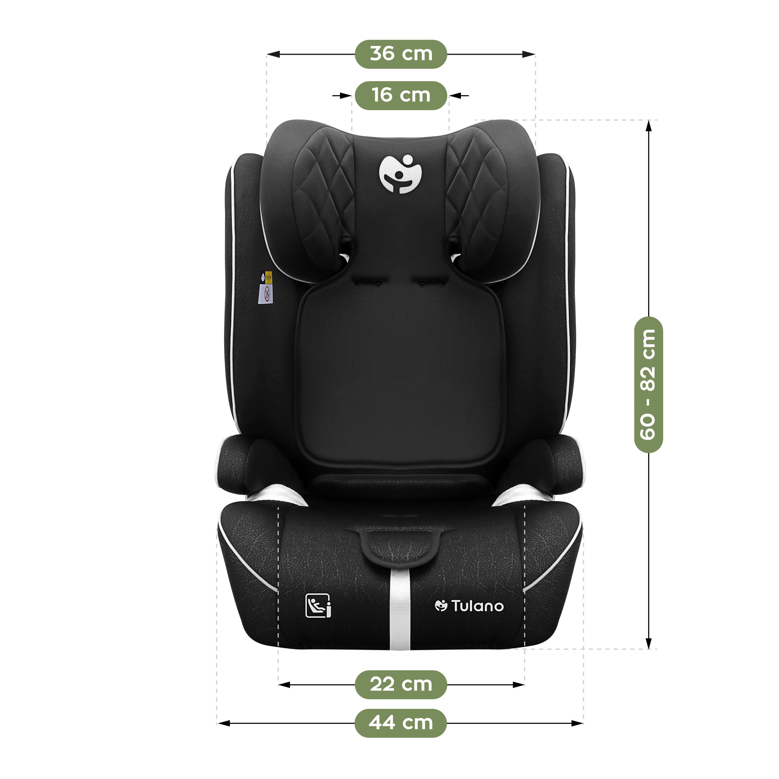 Fotelik samochodowy Tulano Zooma 25 Black 76 -150cm I-Size